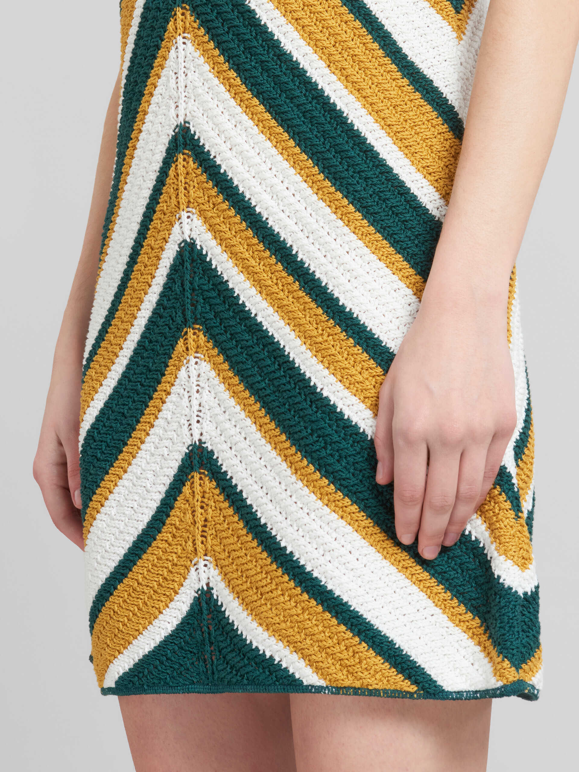 쉐브론 패턴 틸 & 옐로우 크로셰 드레스 - 드레스 - Image 5