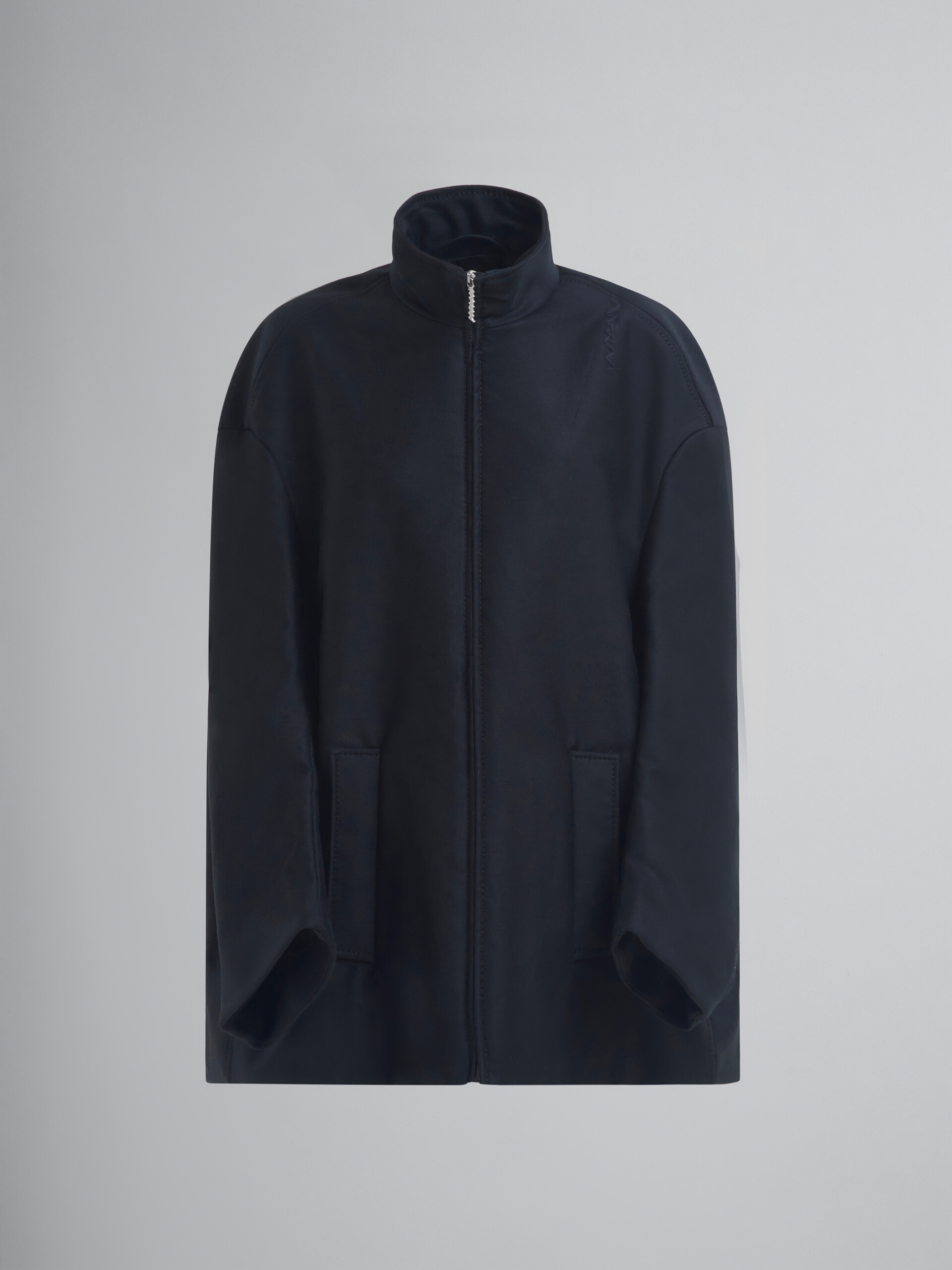 Black organic cotton oversized jacket - Jackets - Image 1