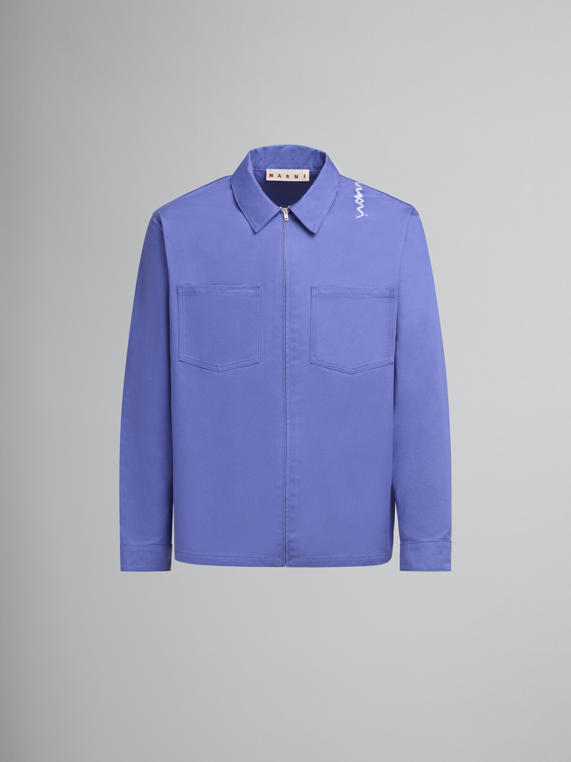 Indigo organic cotton shirt with Marni Symbol - Shirts - Image 1