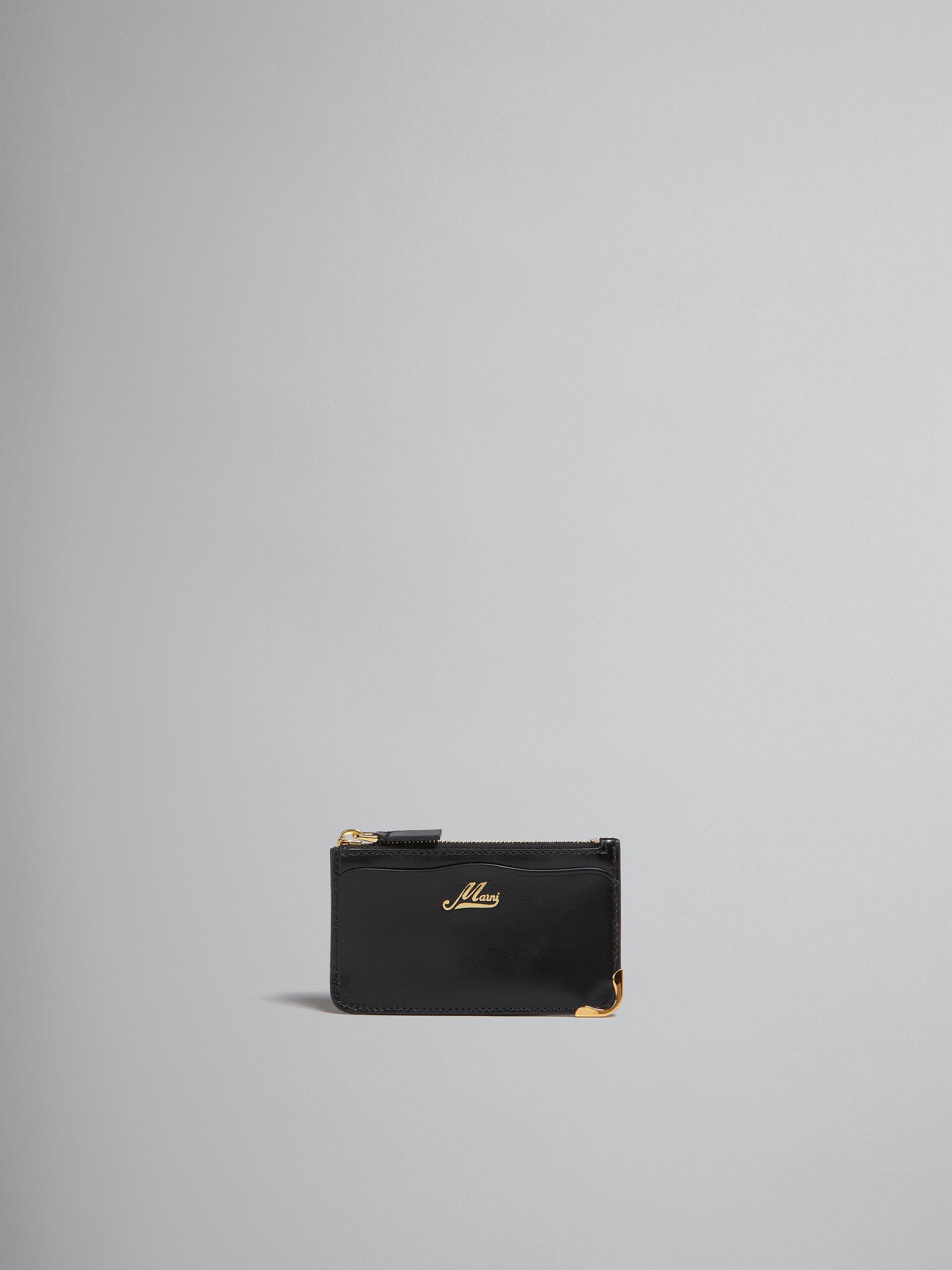 Schwarzes Lederportemonnaie mit wellenförmigen Fächern - Brieftaschen - Image 1