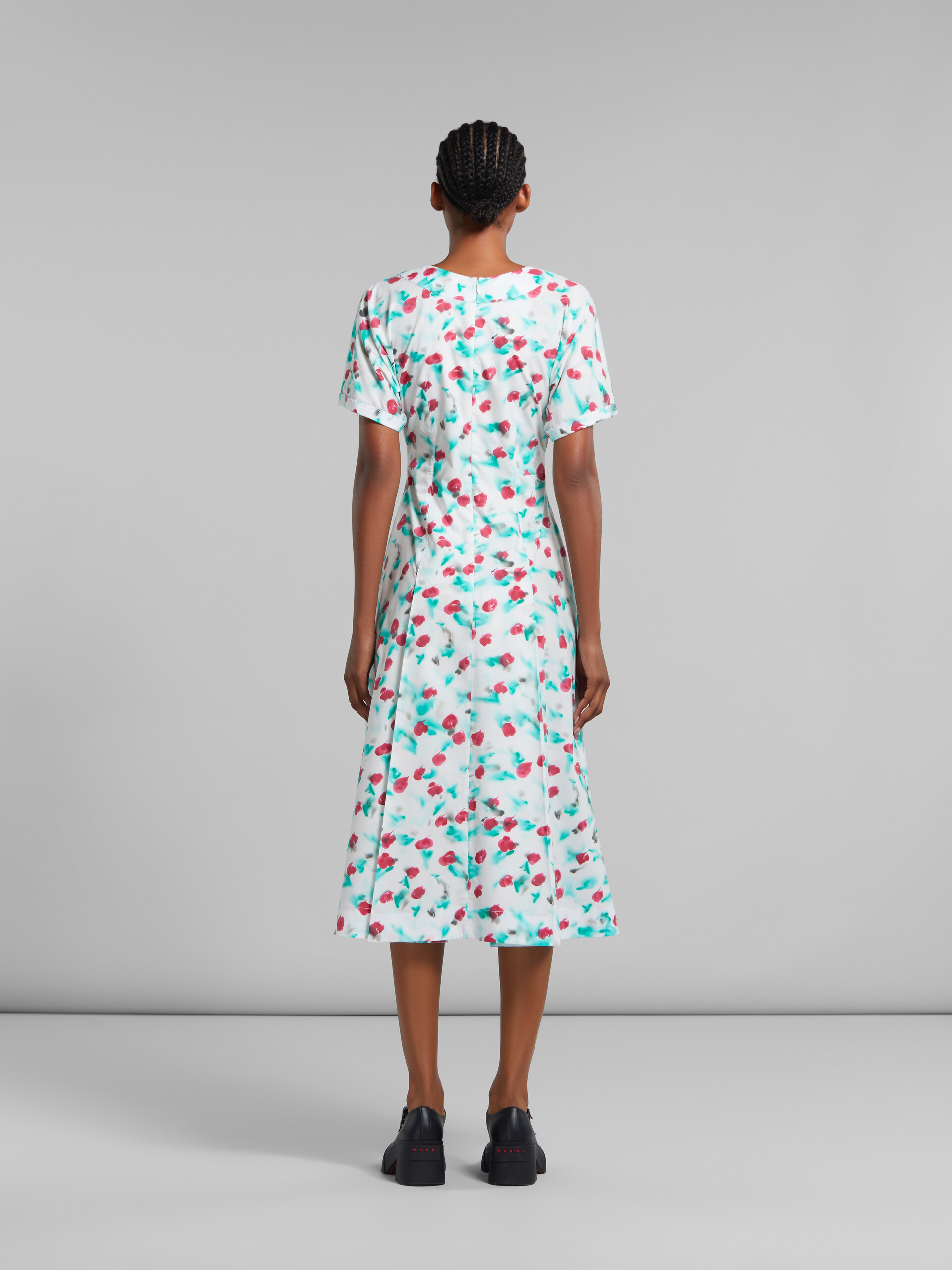 Reverie 프린트 장식 화이트 포플린 미디 드레스 - 드레스 - Image 3