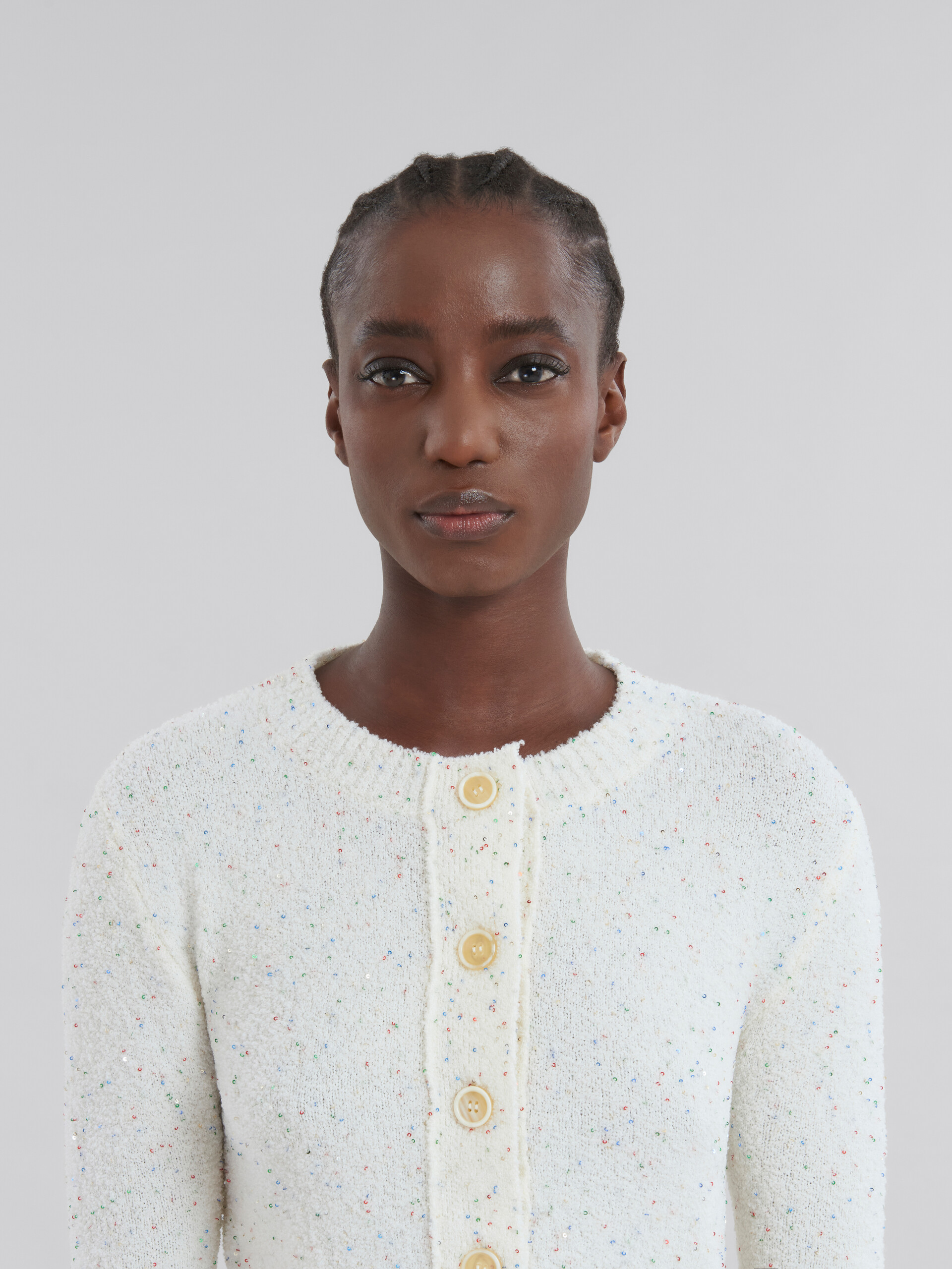 White sparkling wool cardigan - Pullovers - Image 4