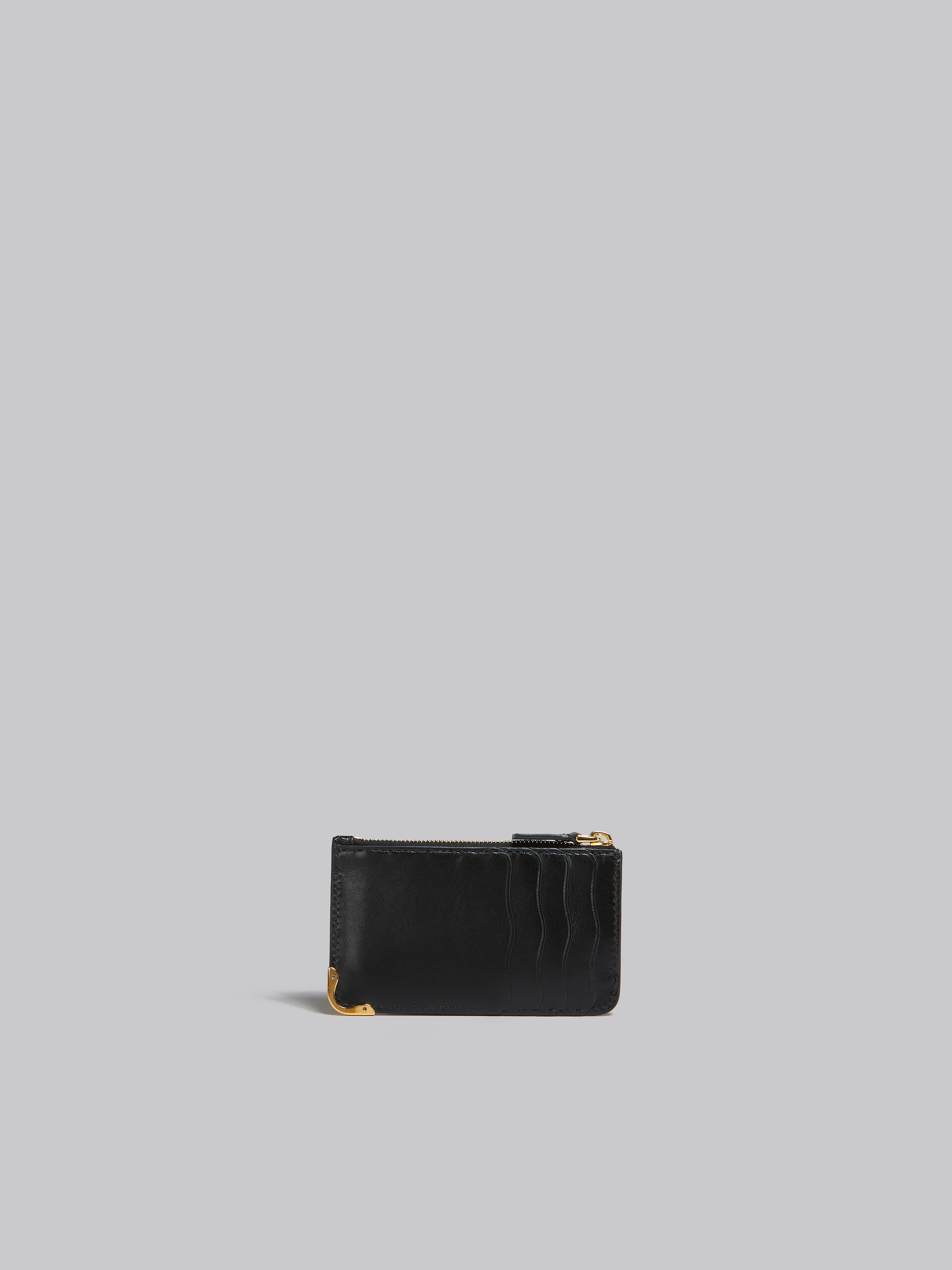ブラック レザー製コインパース、ウエービースロット - 財布 - Image 3