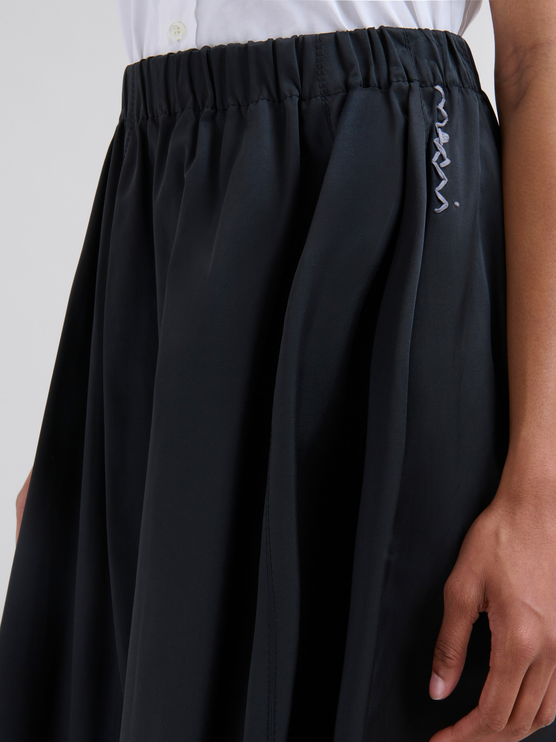 Black taffeta wide skirt with Marni Symbol - Skirts - Image 4