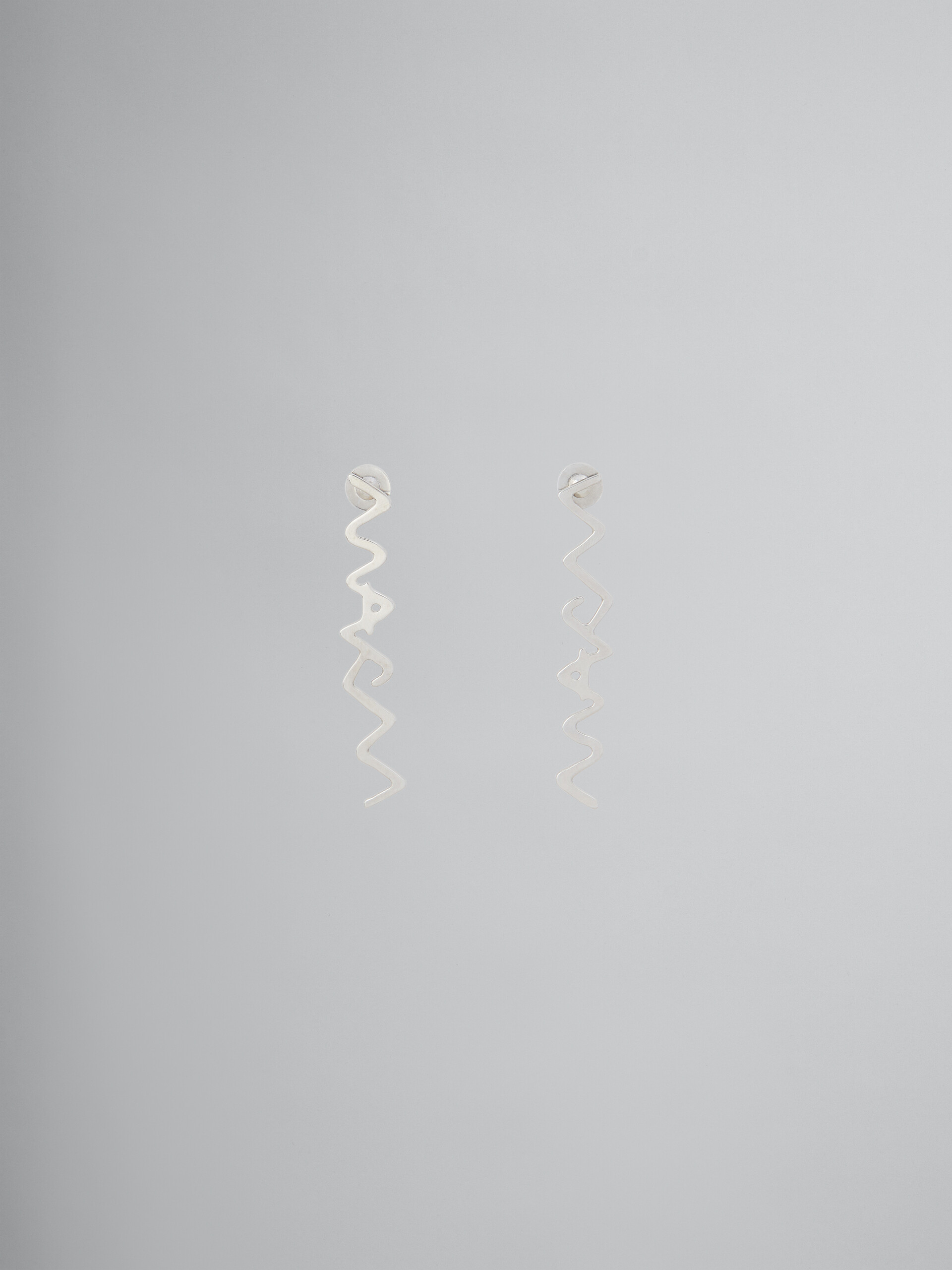 Palladium metal Marni Symbol drop earrings - Earrings - Image 1