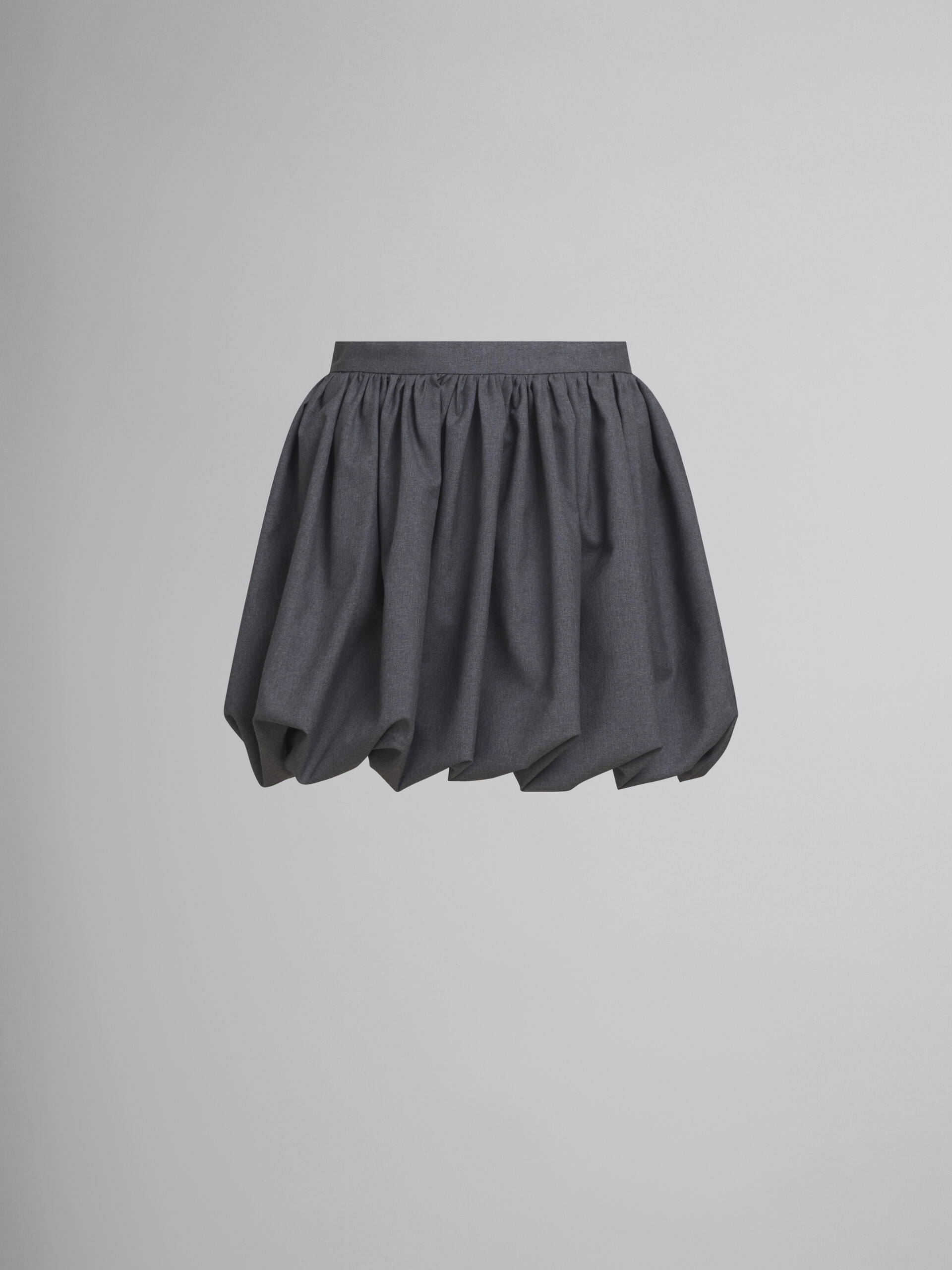 Grey wool balloon Miniskirt - Skirts - Image 1