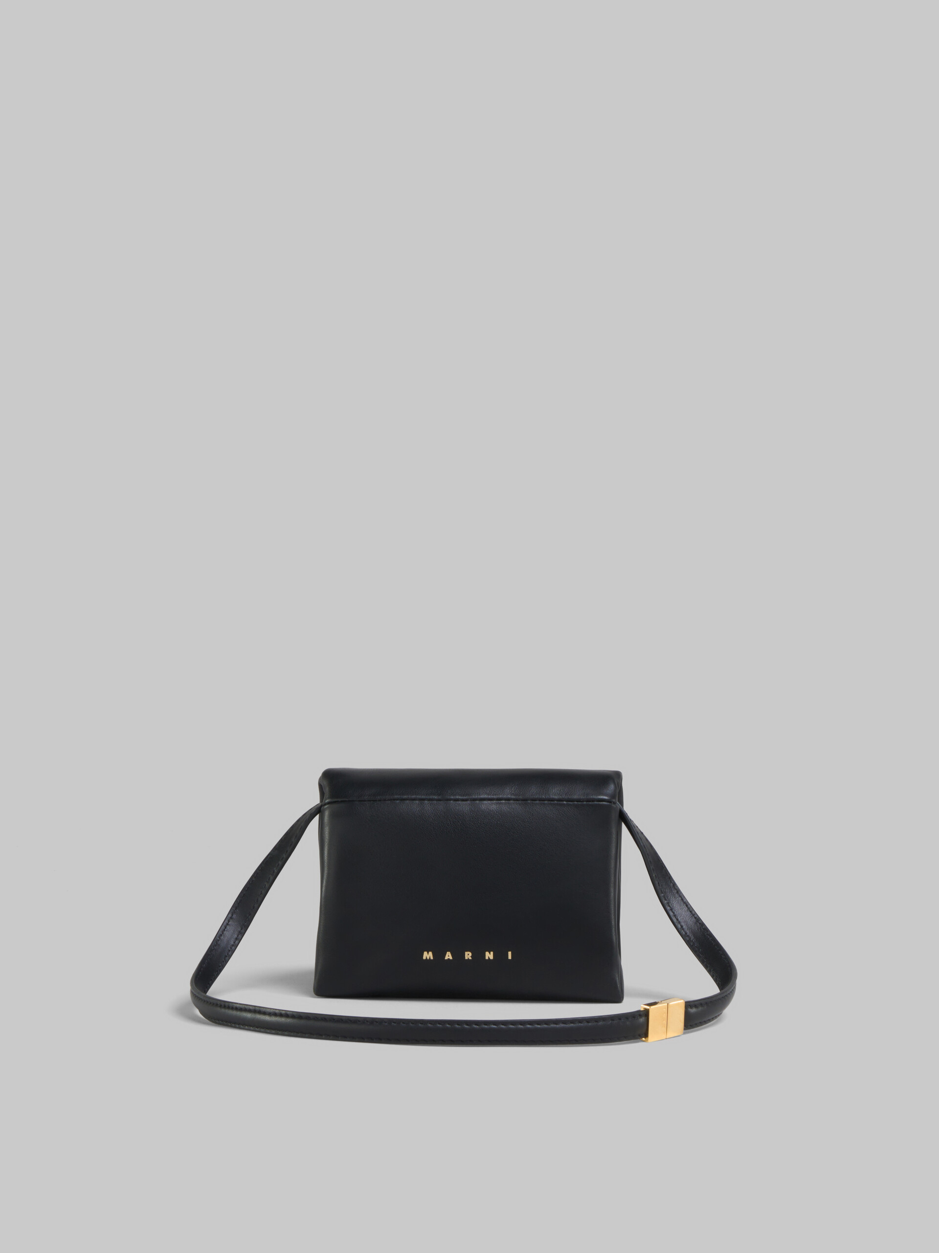 Black leather mini Prisma pouch - Pochettes - Image 2