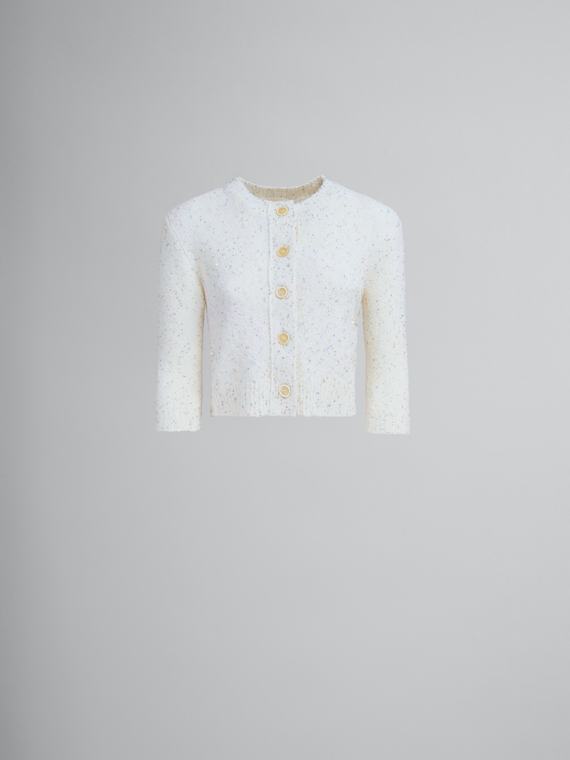 White sparkling wool cardigan - Pullovers - Image 1