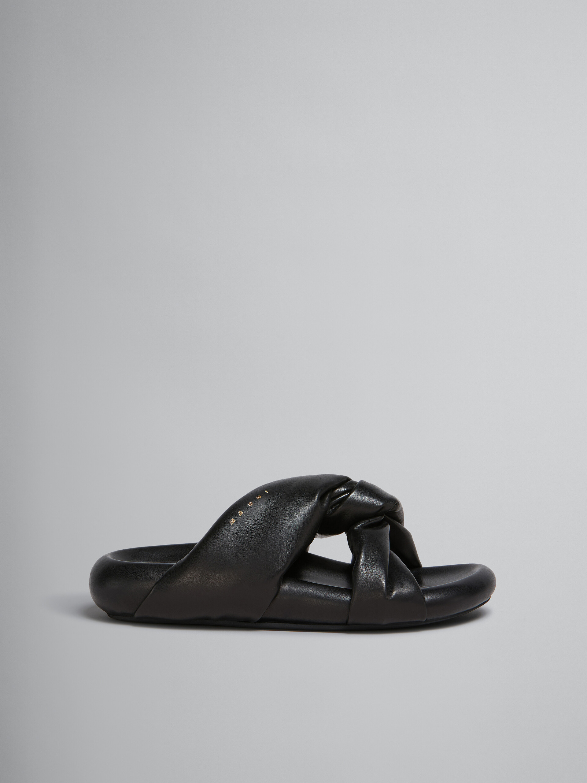 Sandalo Bubble con nodo in pelle nera - Sandali - Image 1