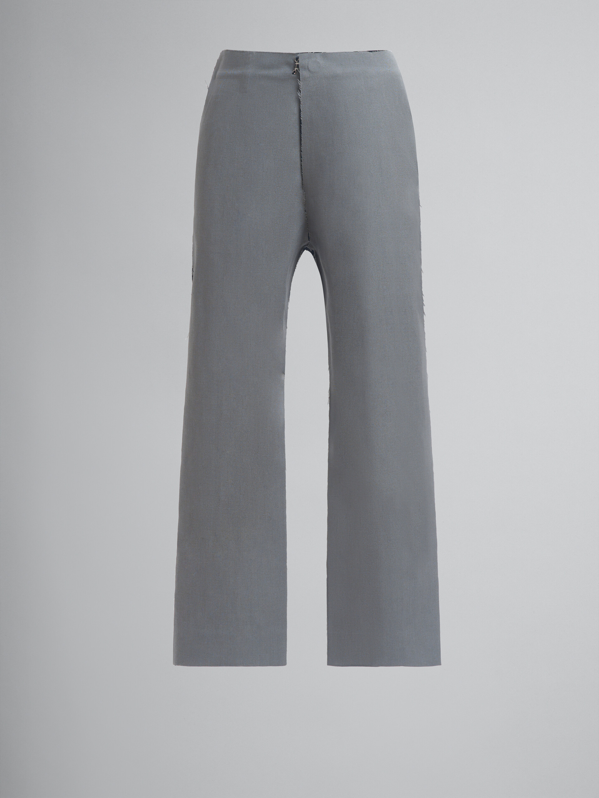 Brown wool trousers with contrasting back - Pants - Image 1