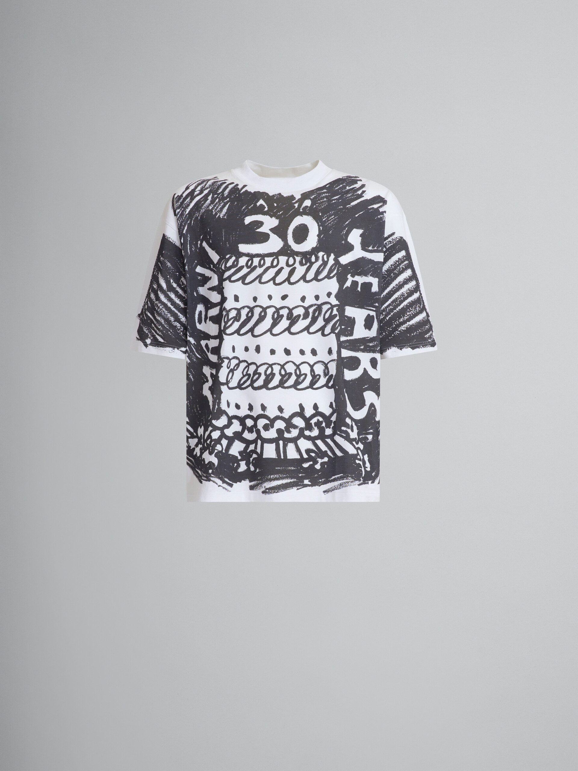 White organic cotton t-shirt with Marni 30th Anniversary print - Shirts - Image 1