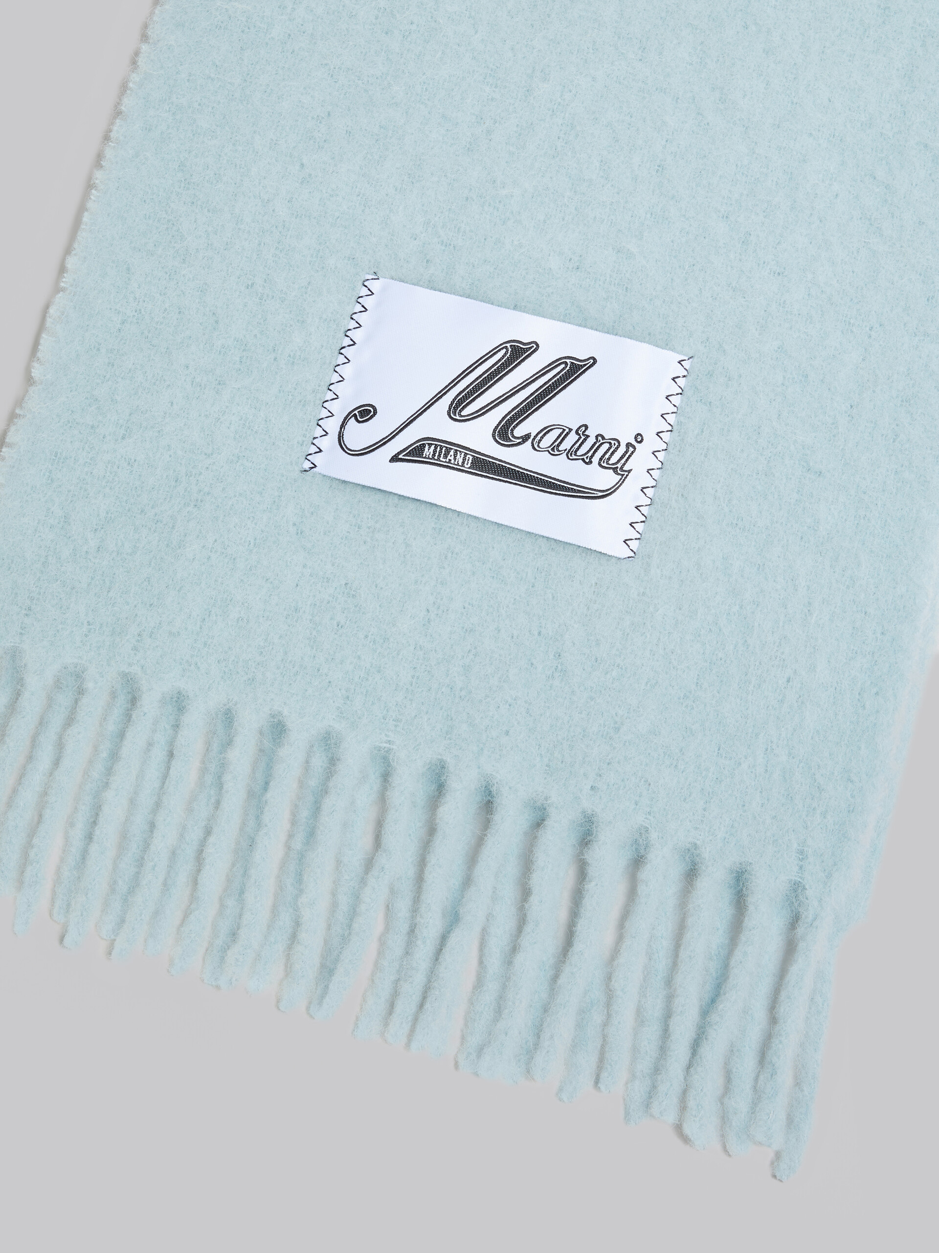 Light blue alpaca scarf - Scarves - Image 4