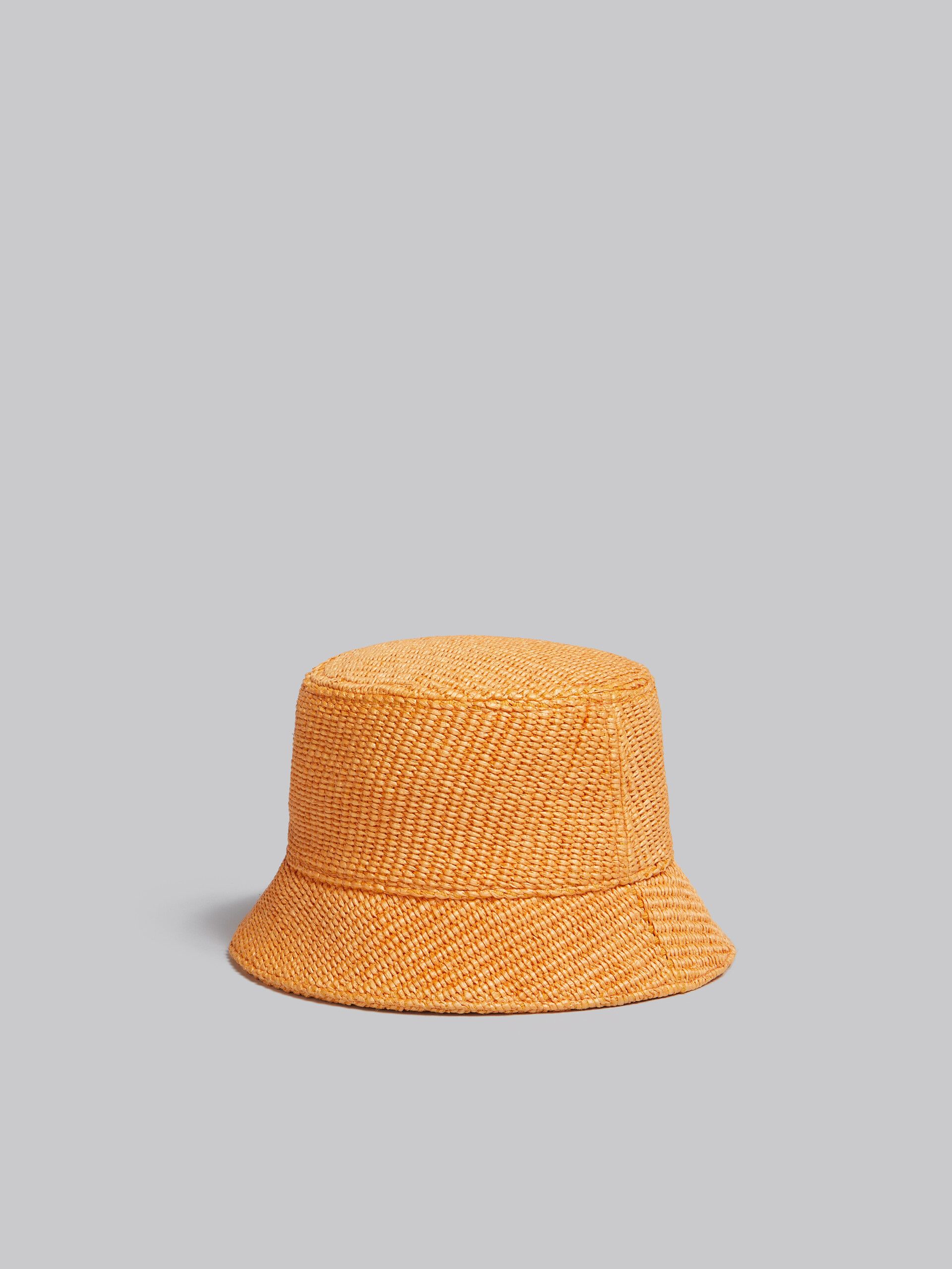 Cappello bucket rosa in tessuto effetto rafia con logo ricamato - Cappelli - Image 3