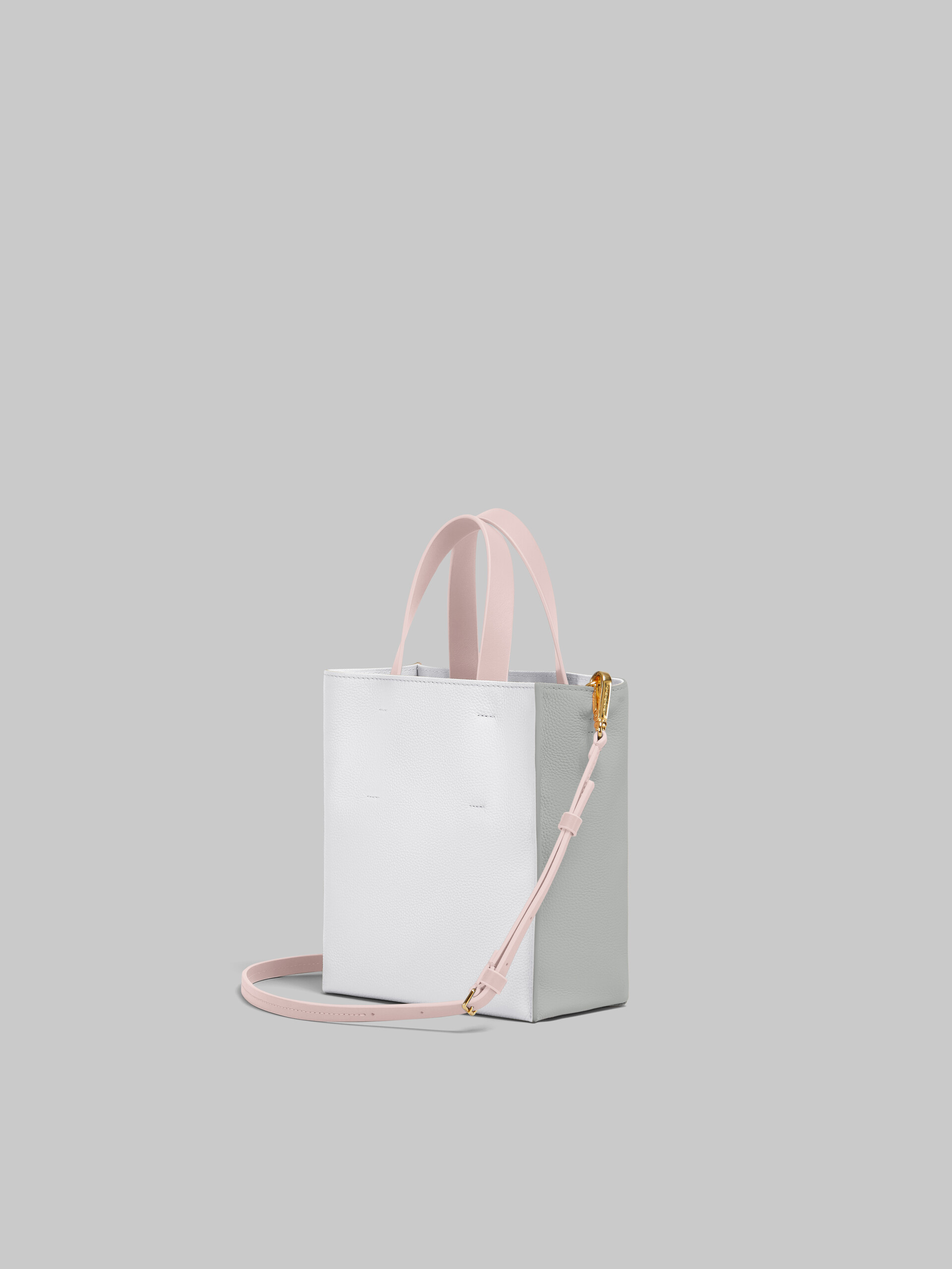 Museo Soft Mini Bag in ivory and brown leather with Marni Mending - Shopping Bags - Image 3