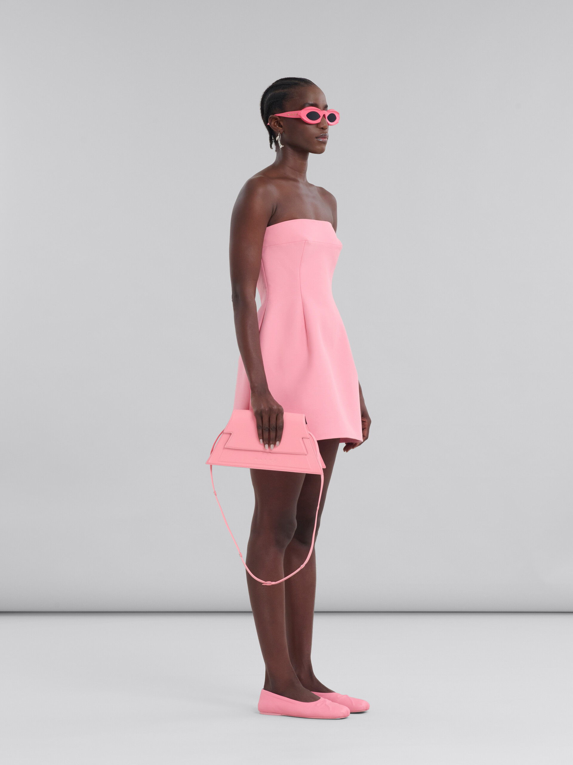 Pink cady strapless mini dress - Dresses - Image 6