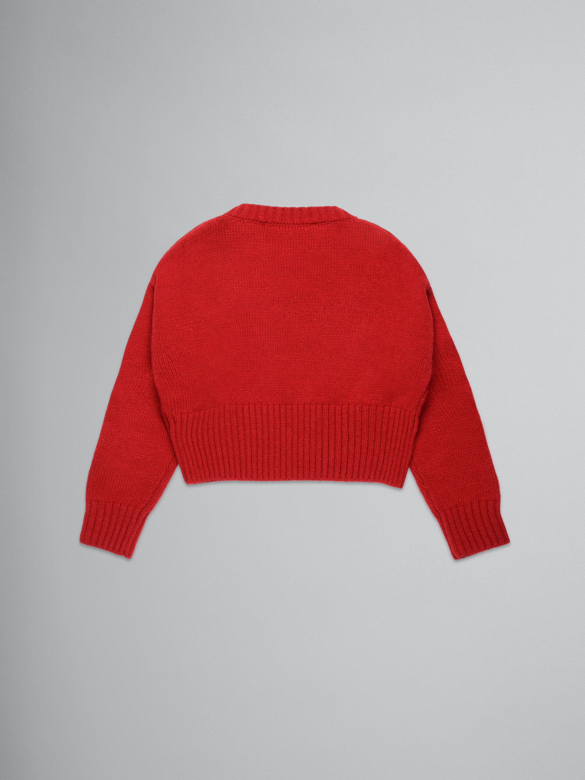 Red wool-blend pullover with stars - Knitwear - Image 2