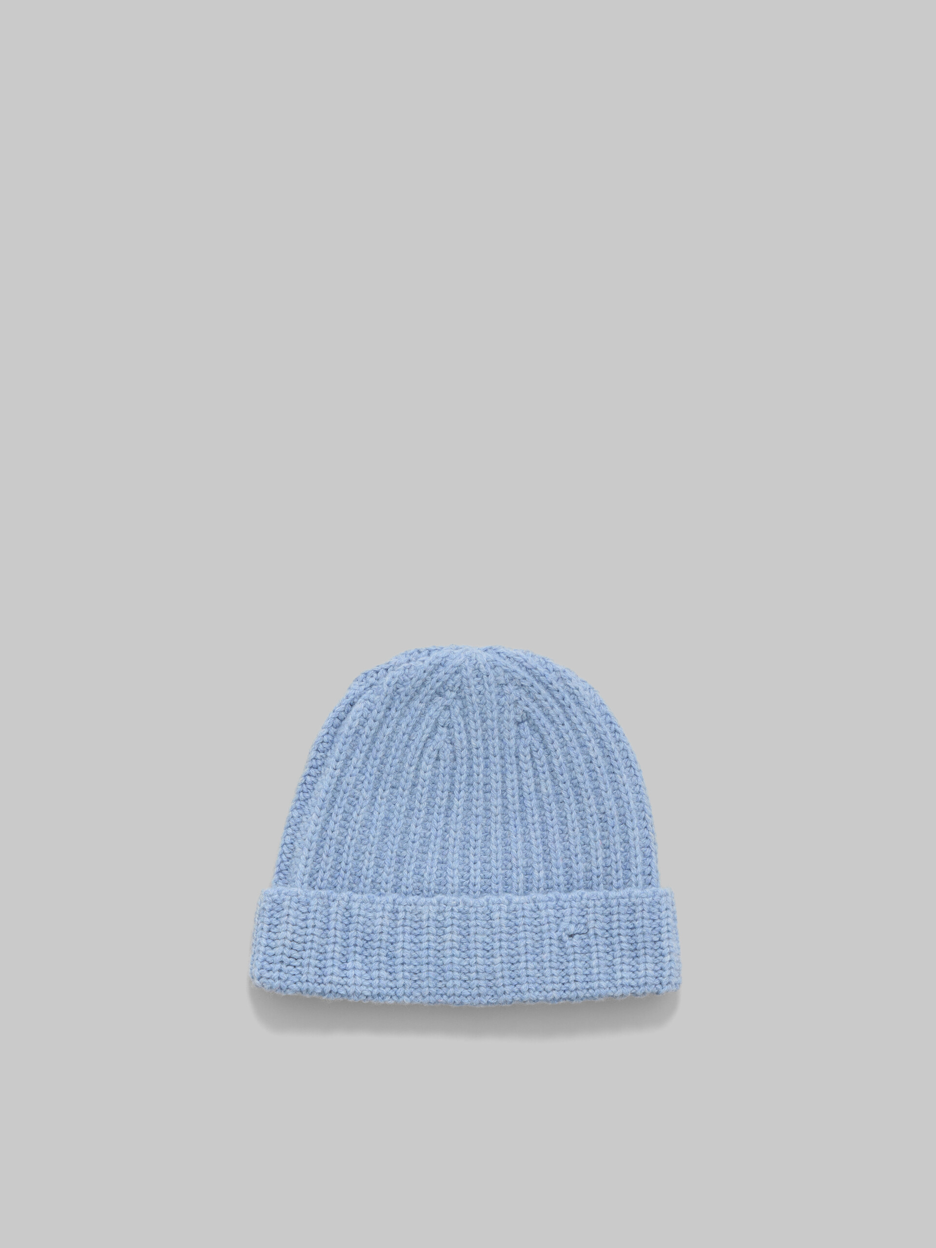 Bonnet en laine Shetland bleue avec effet raccommodé Marni - Chapeau - Image 3