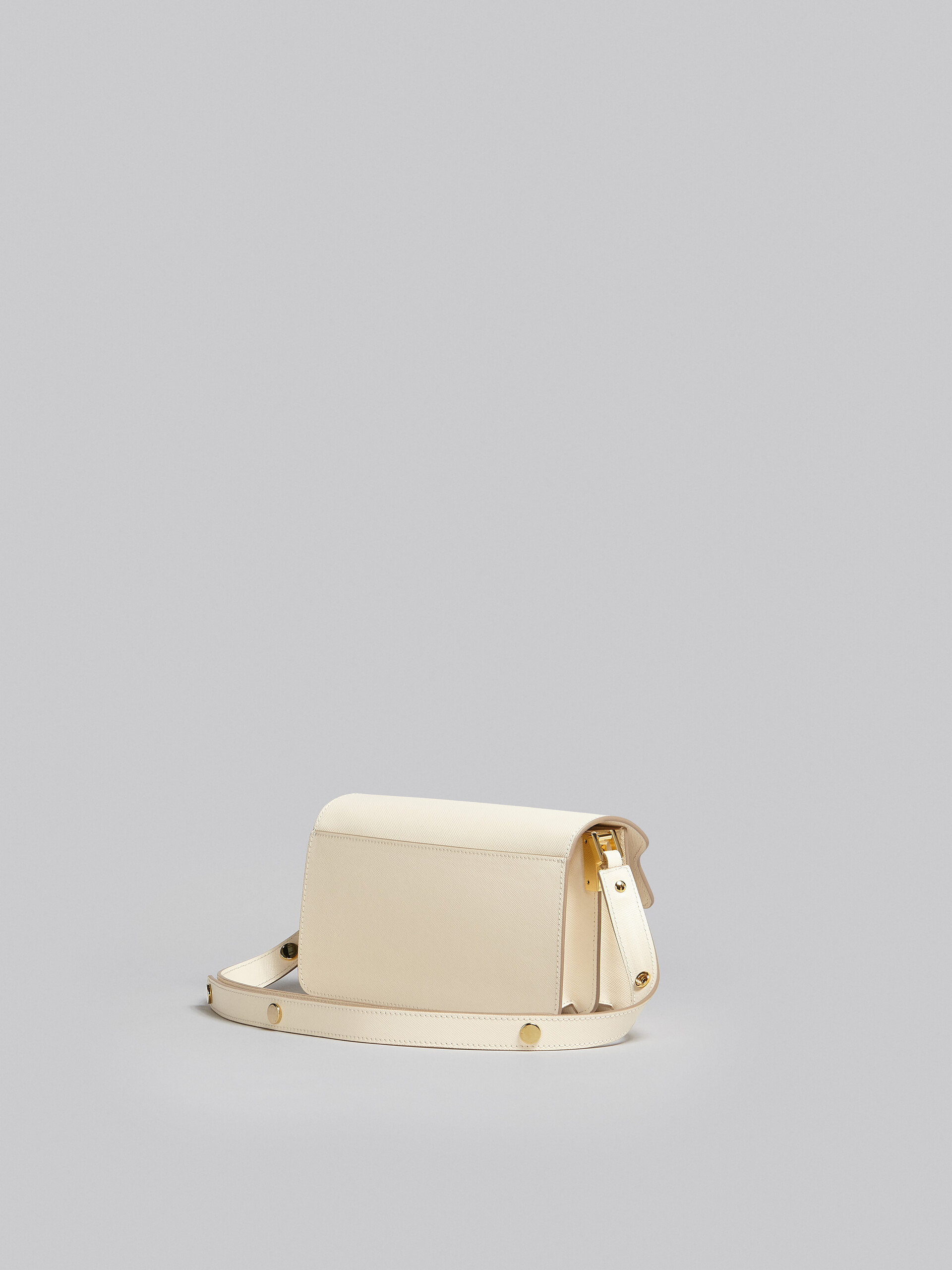 Sac Trunk horizontal en cuir Saffiano blanc - Sacs portés épaule - Image 3
