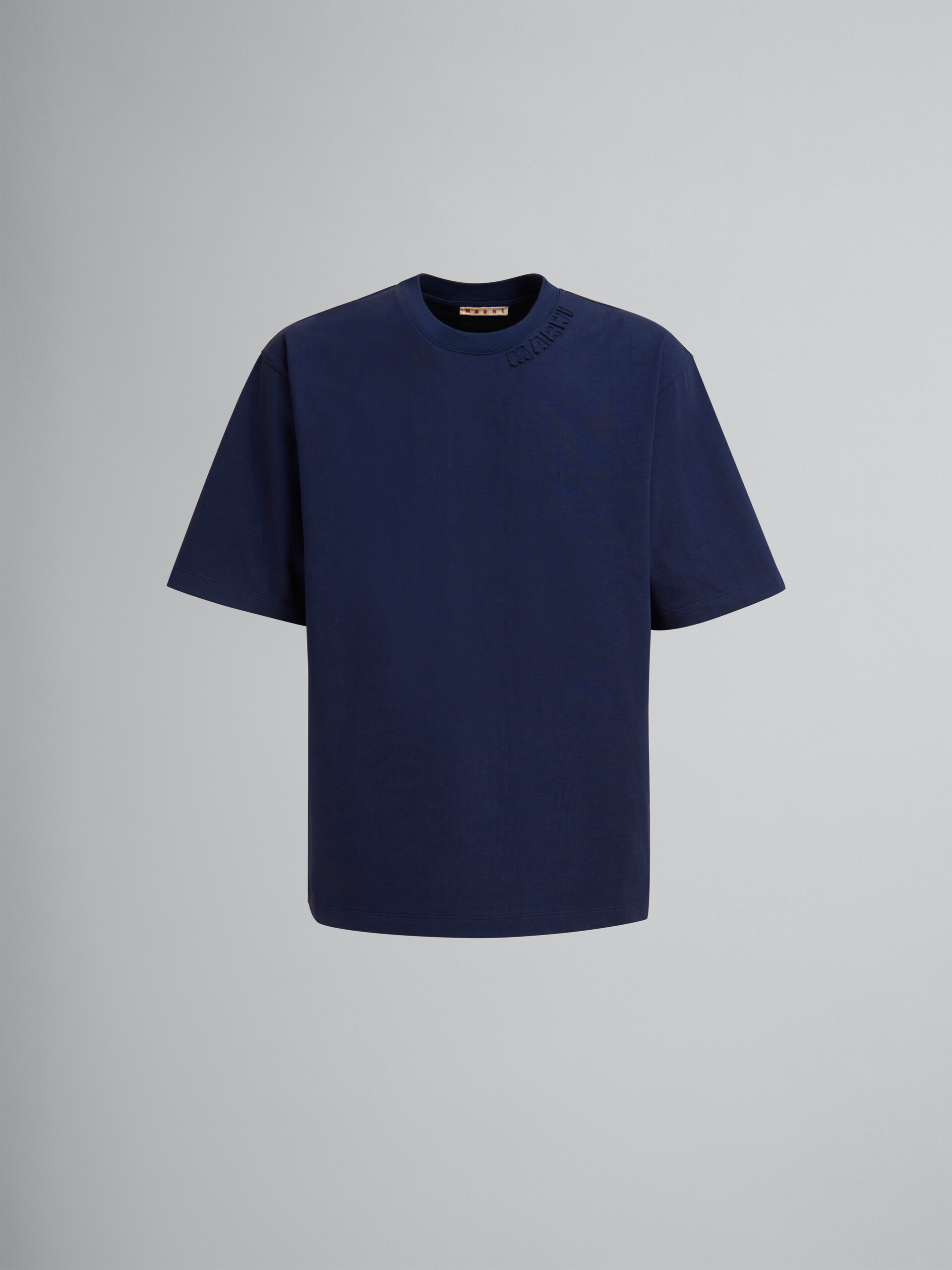 Light blue organic cotton oversized T-shirt with Marni patches - T-shirts - Image 1