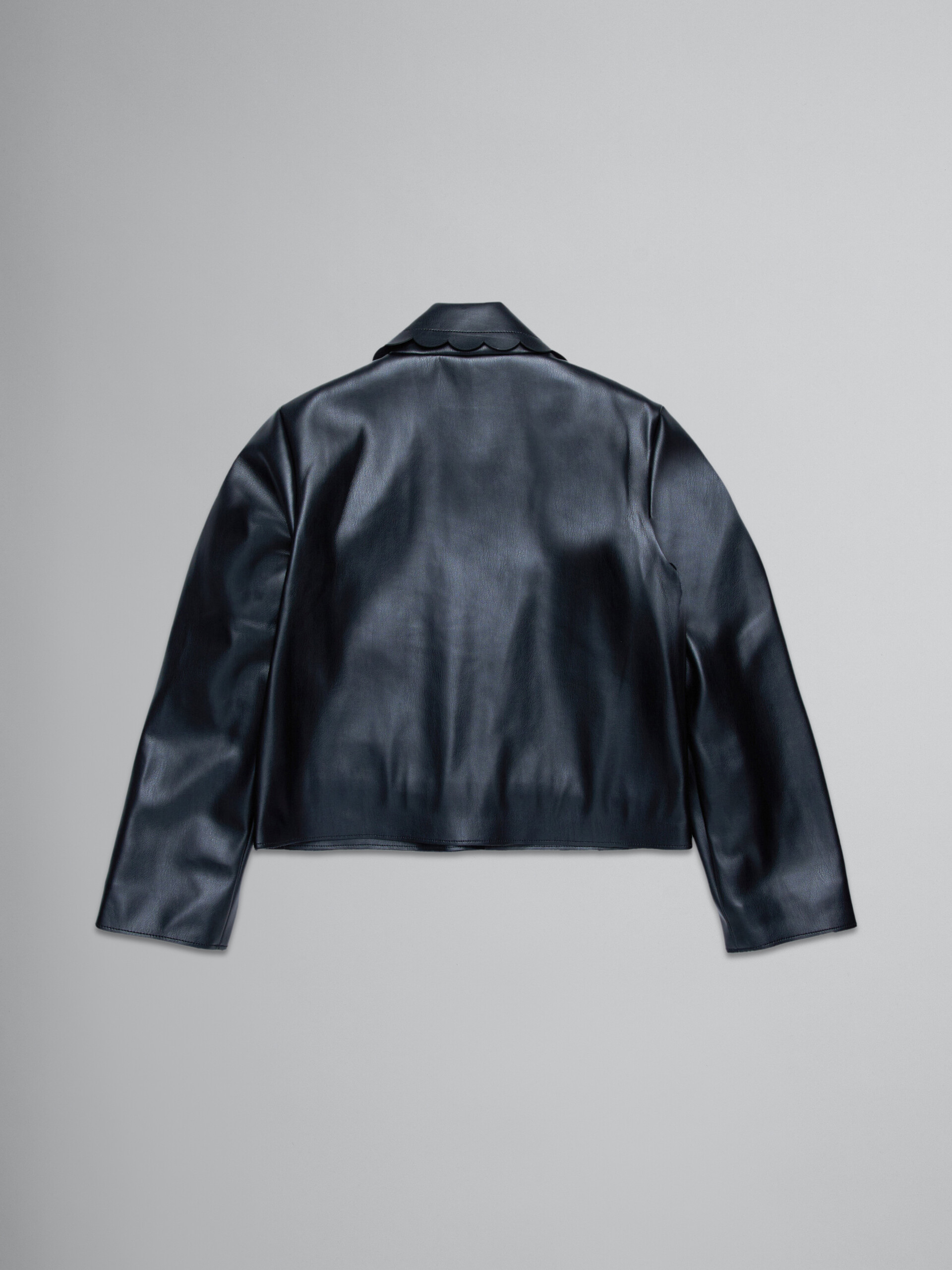 Black jacket in soft coated fabric - Jackets - Image 2