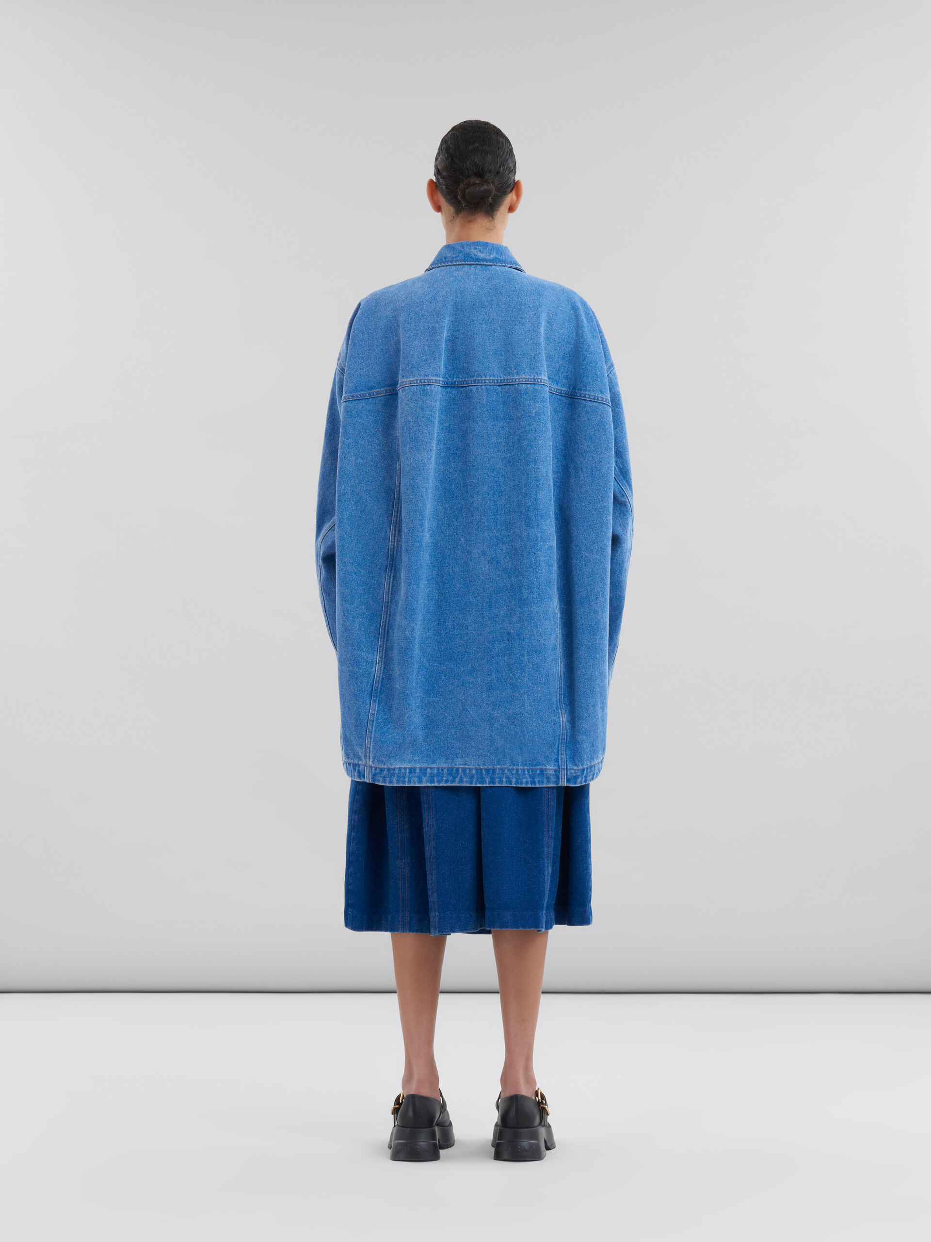 Veste en denim biologique bleu avec patch effet raccommodé Marni - Manteaux - Image 3