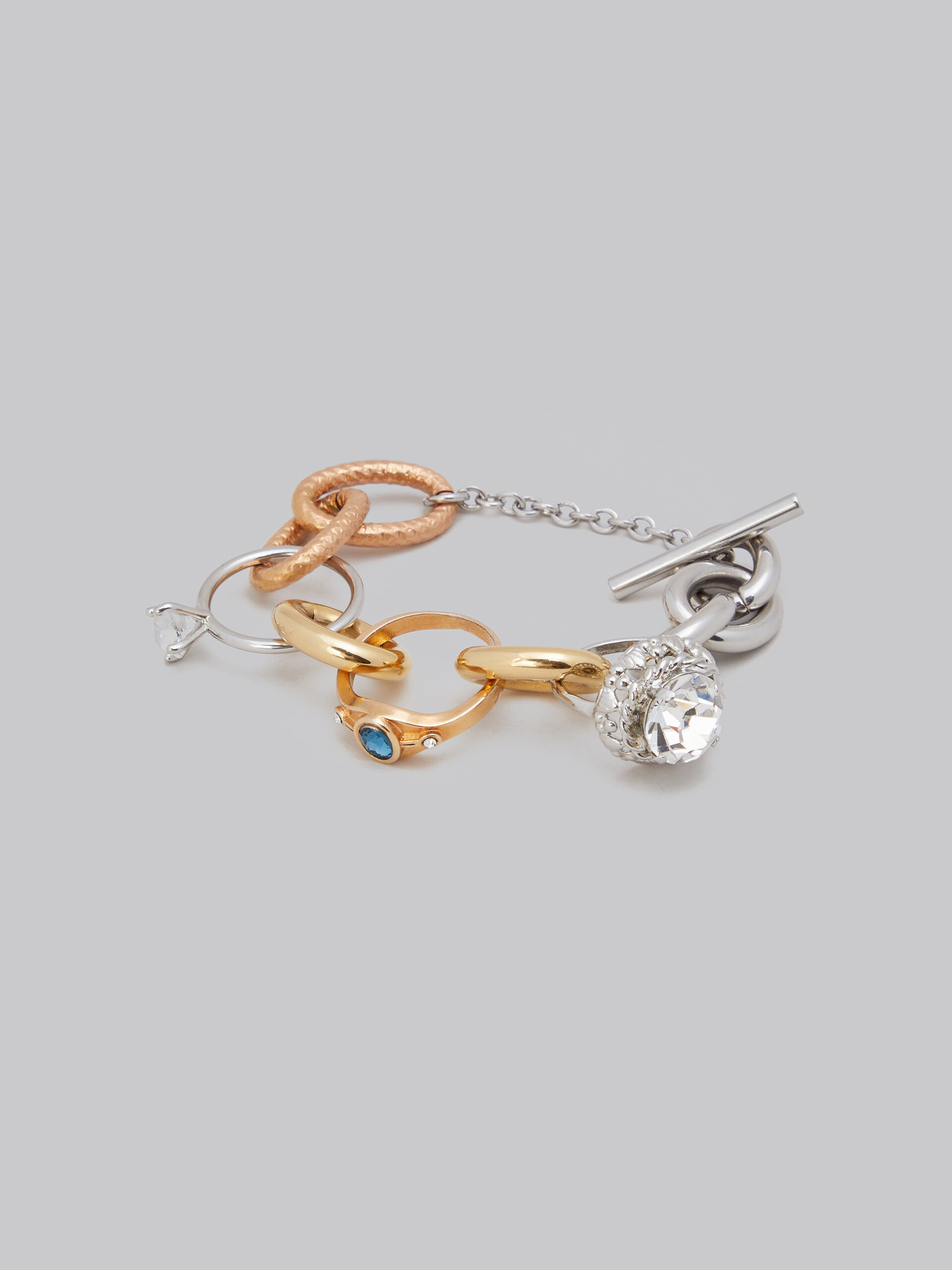 Bracciale a catena con maglie miste e anelli gioiello - Braccialetto - Image 4