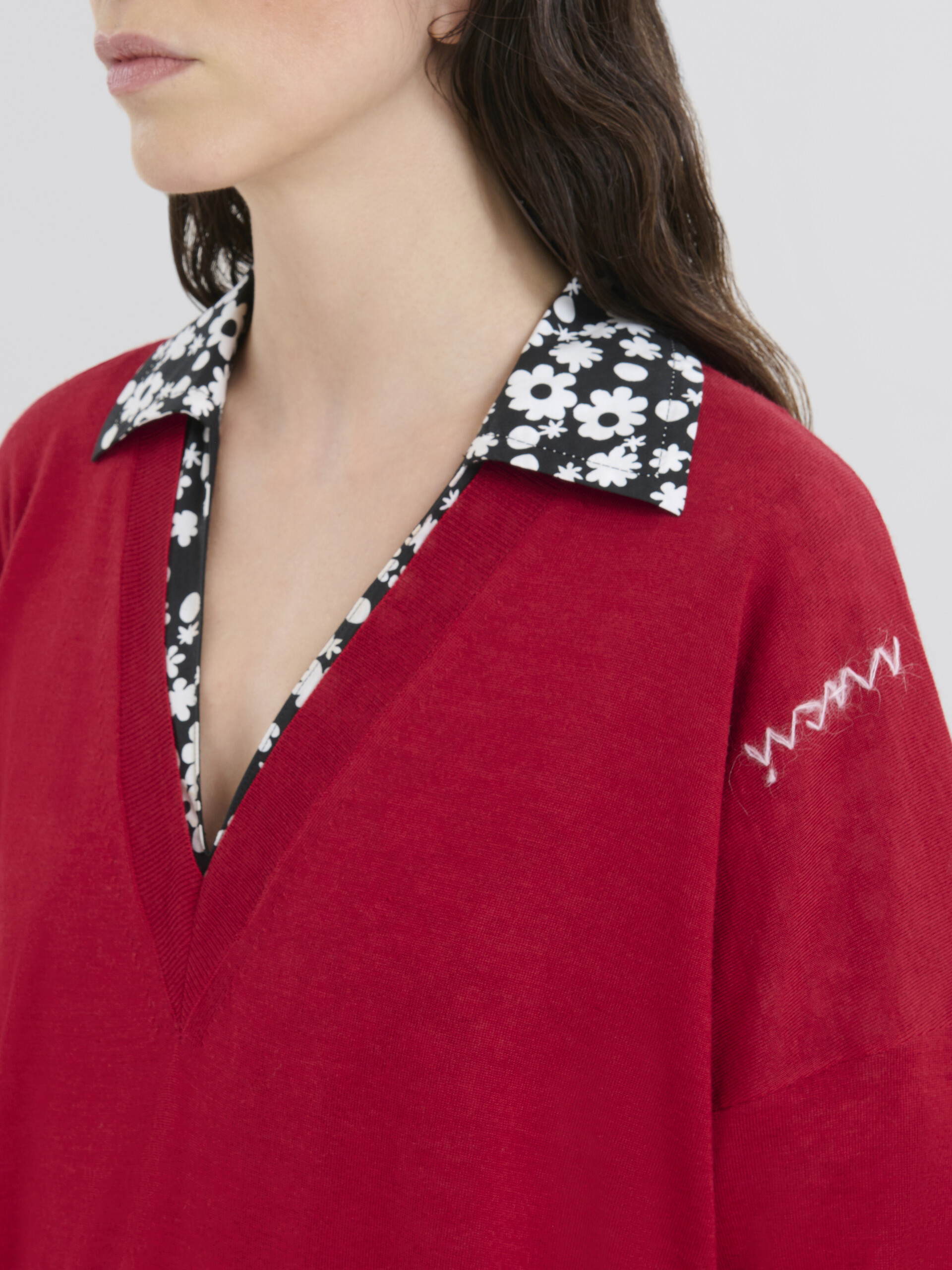 Oversize silk and wool blend jumper with Marni Symbol - Pullovers - Image 4