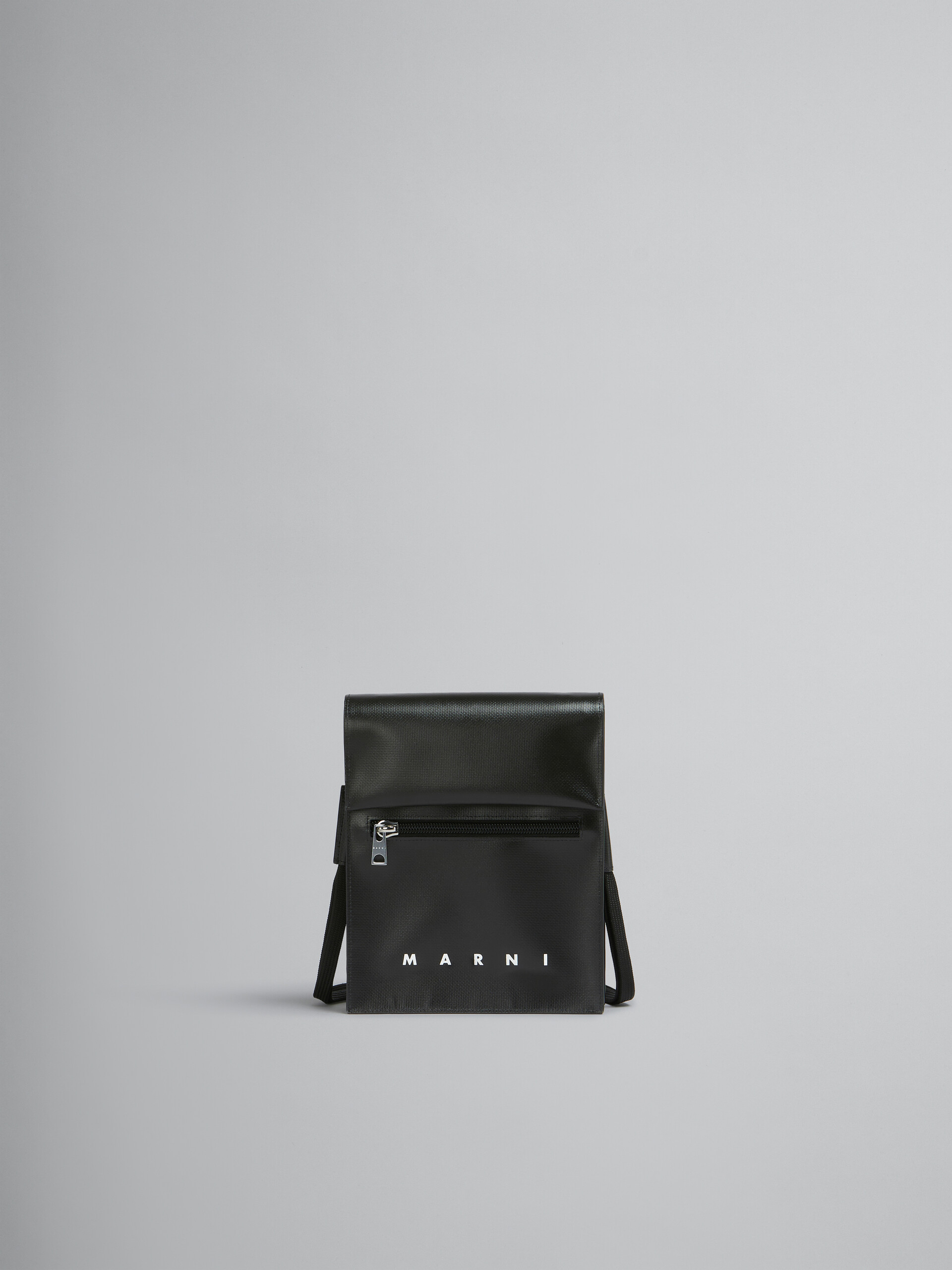 Bolso negro con correa de cordón - Bolsos de hombro - Image 1