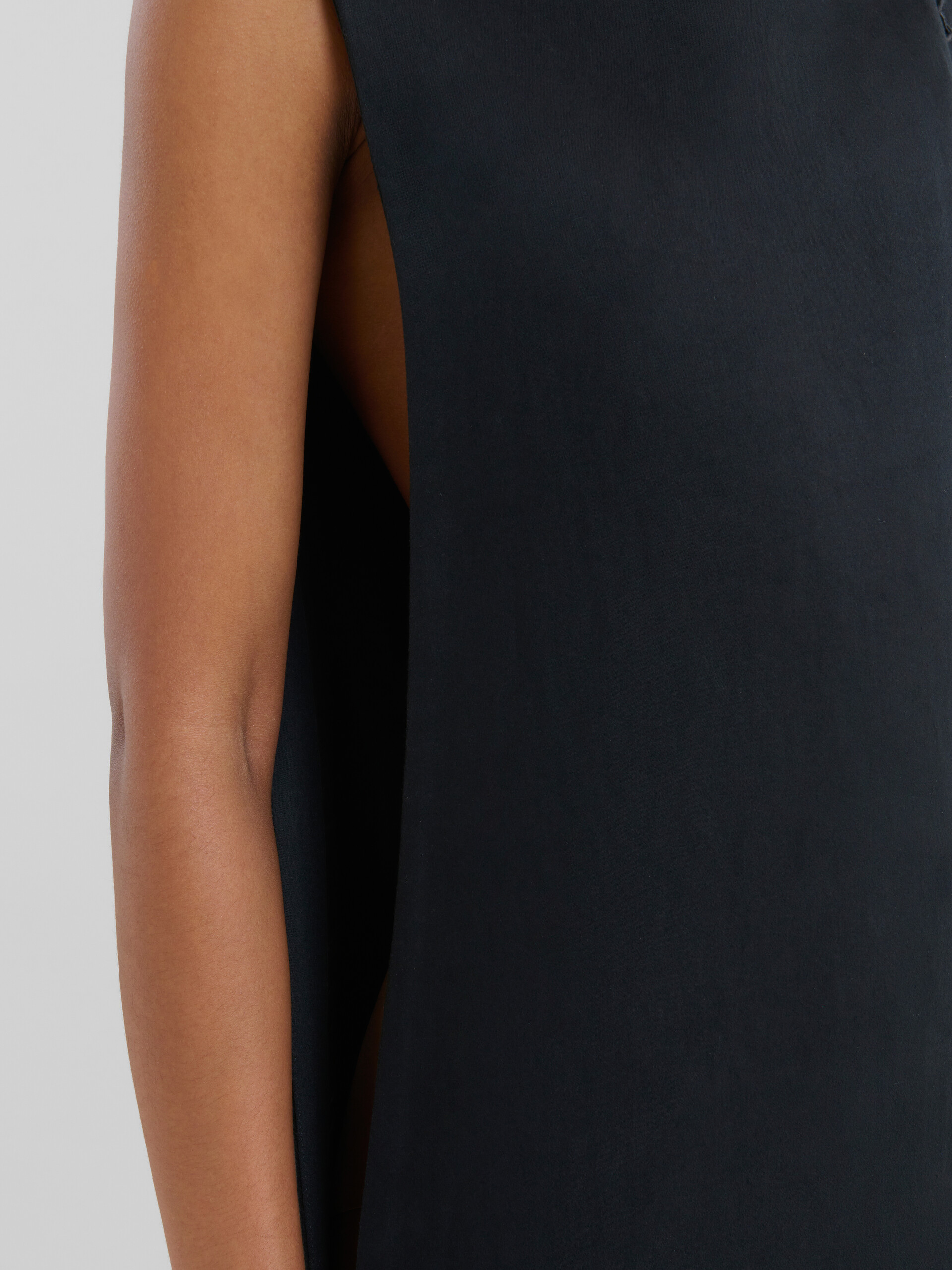 Black organic cotton satin A-line dress - Dresses - Image 5