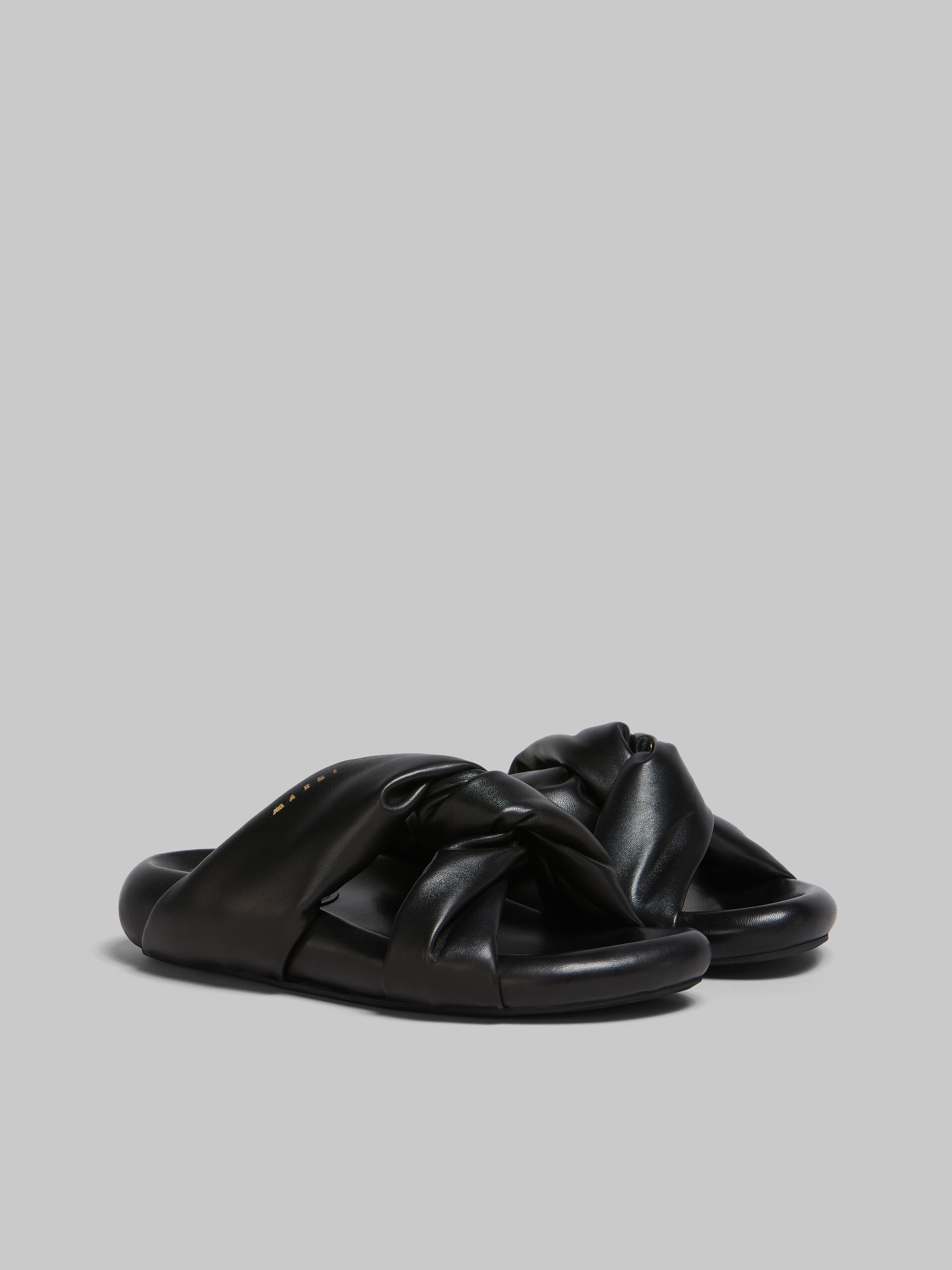 Sandalo Bubble con nodo in pelle nera - Sandali - Image 2