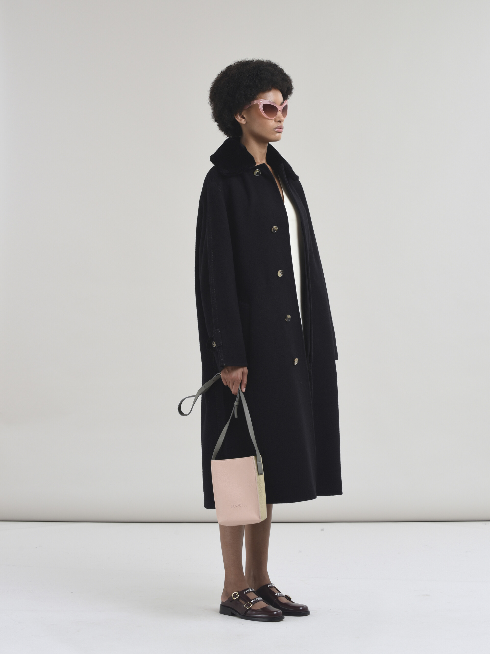 Wool and cashmere coat with shearling collar - Coats - Image 6