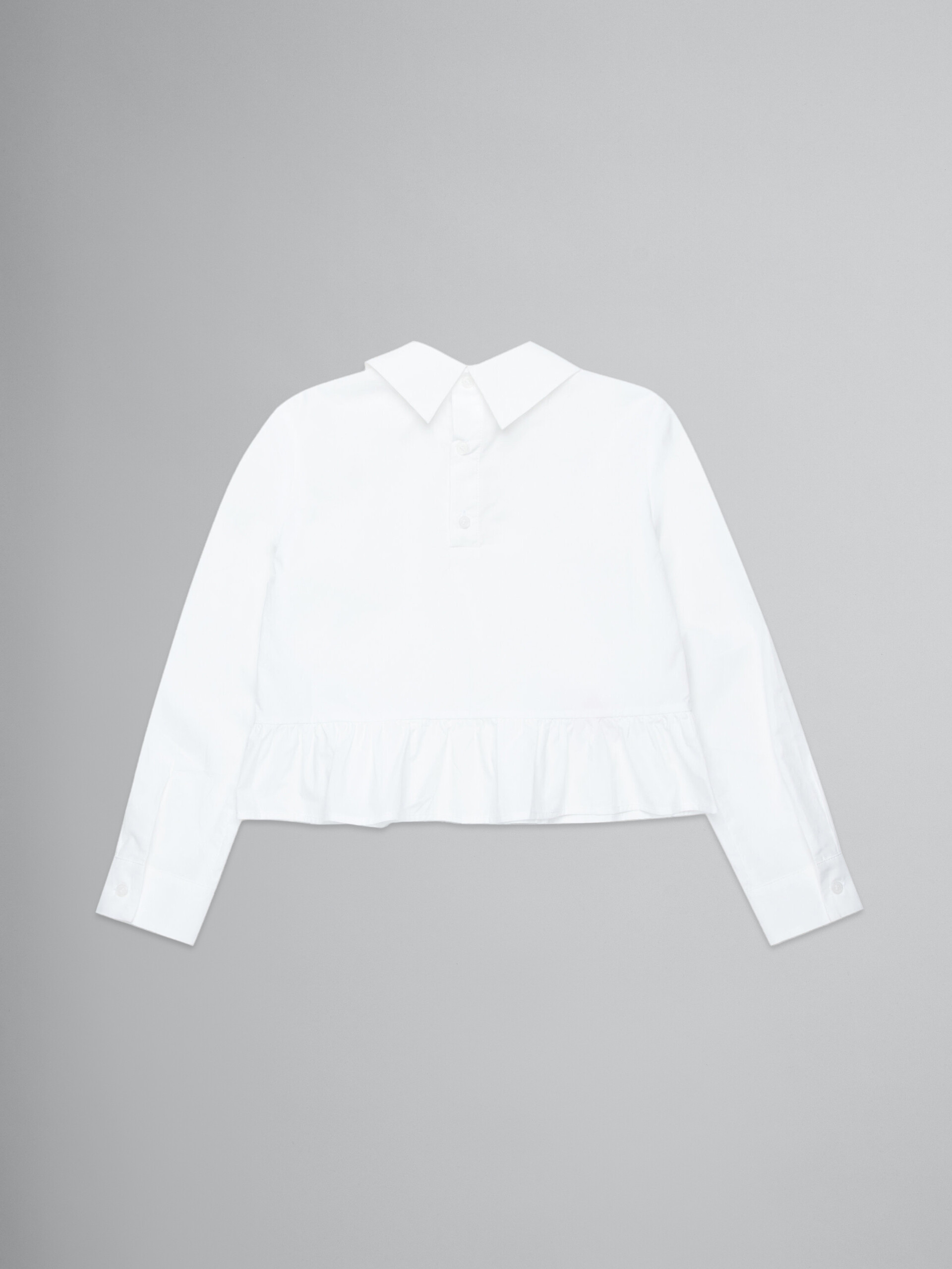 White poplin shirt with logo on collar - Shirts - Image 2