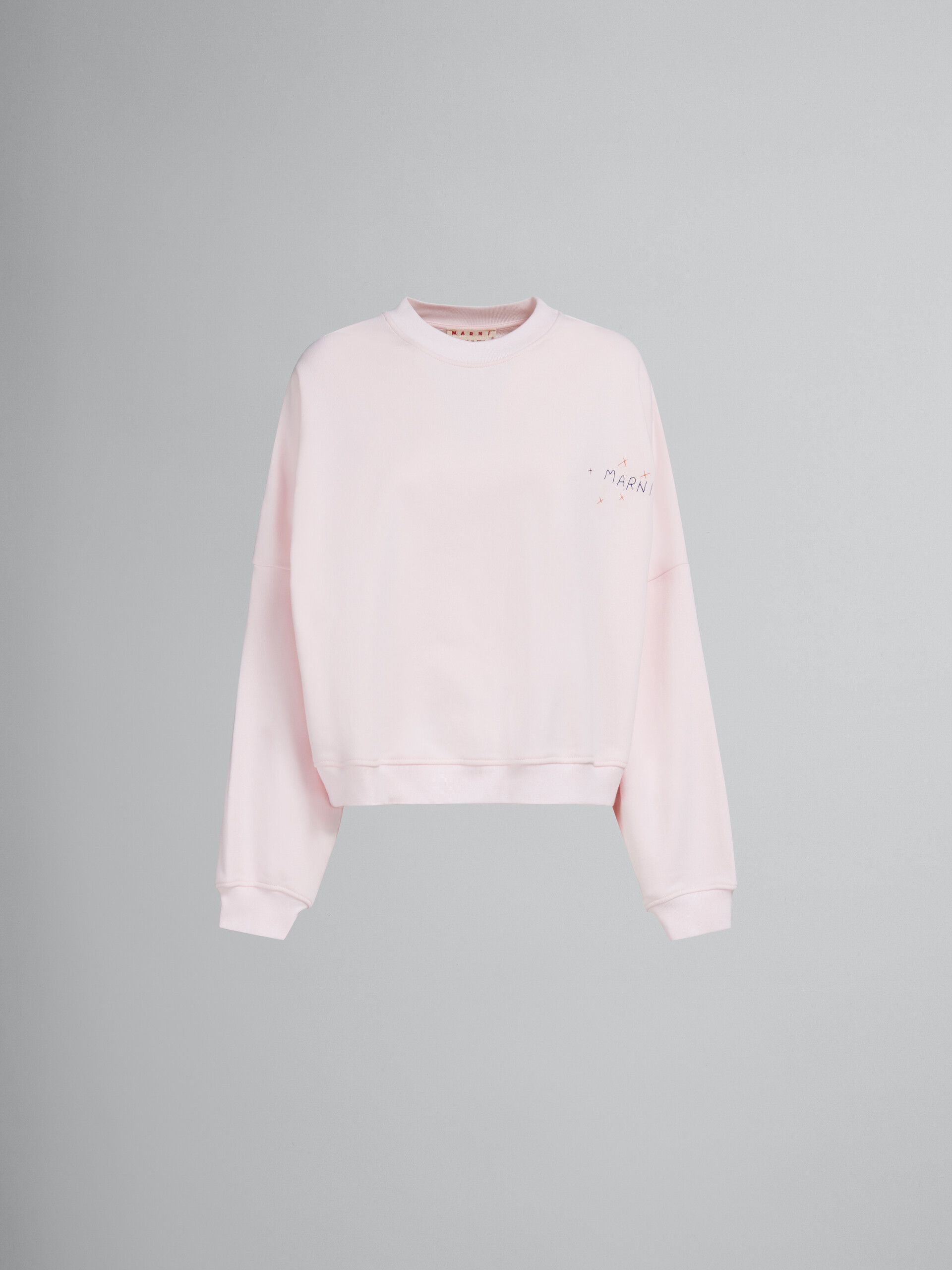 Pink organic jersey sweatshirt with dragon print - Sweaters - Image 1