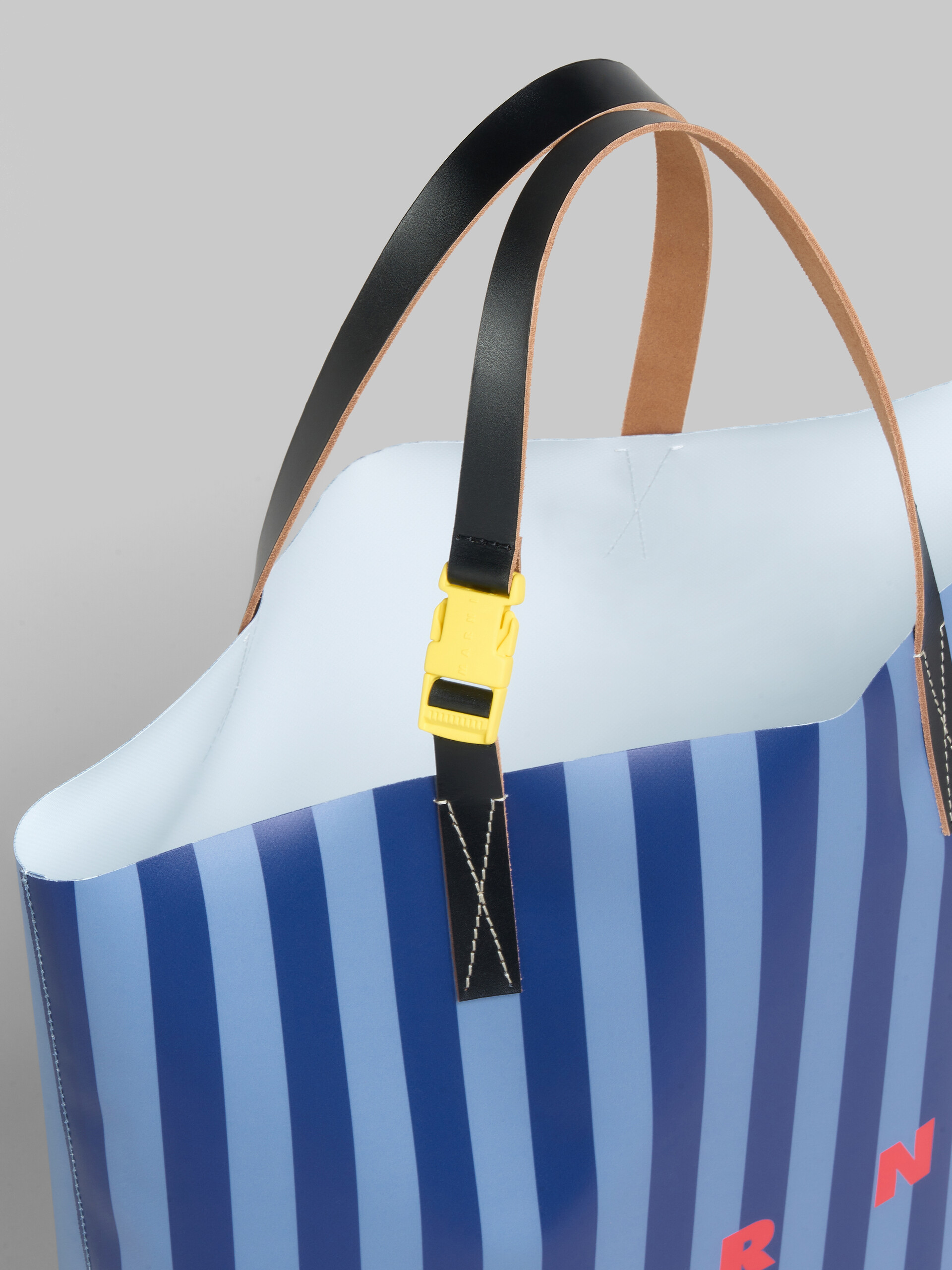 Blue striped Tribeca shopping bag with Marni logo - Shopping Bags - Image 4