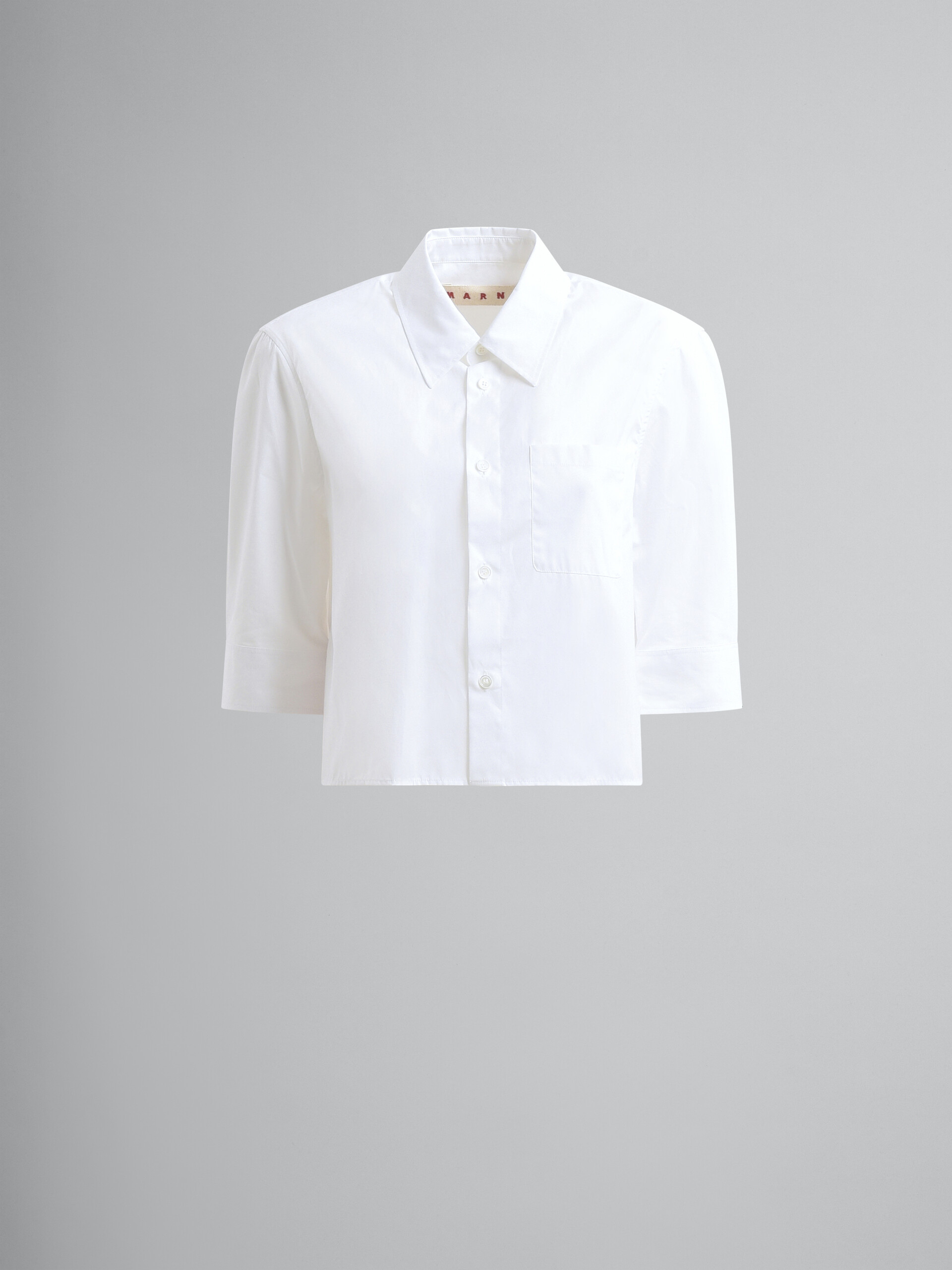 White poplin cocoon shirt - Shirts - Image 1