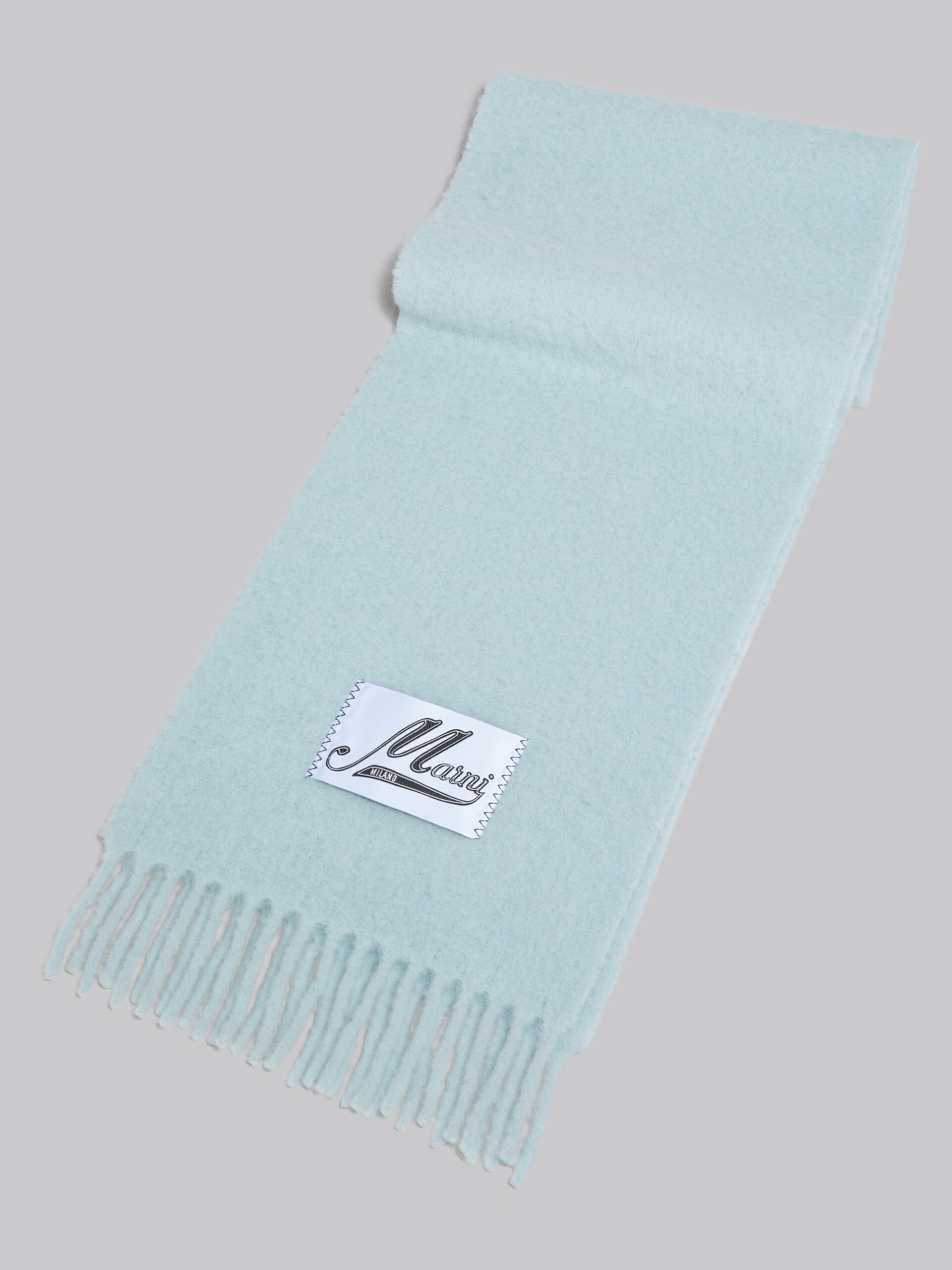 Light blue alpaca scarf - Scarves - Image 3