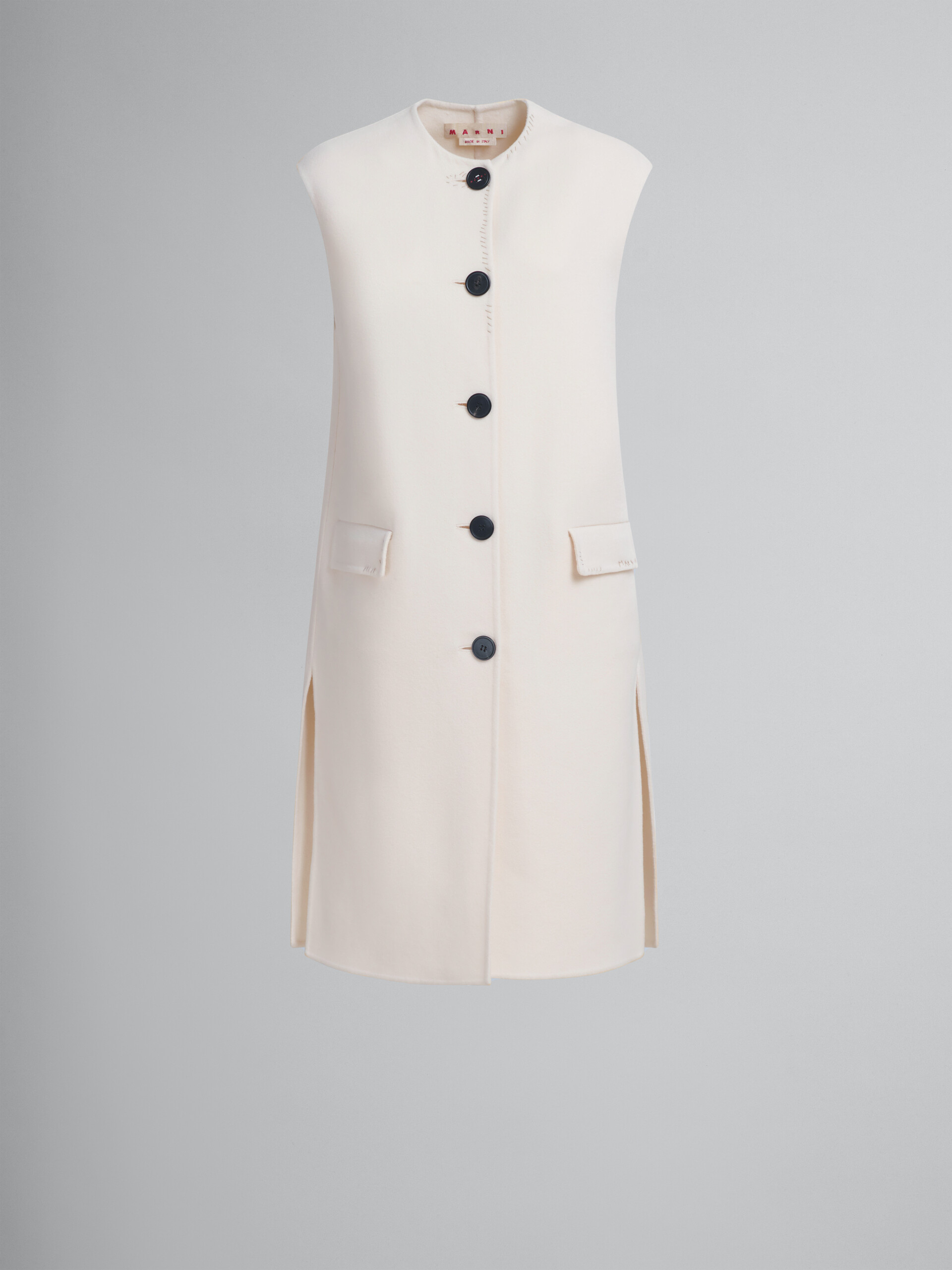 White felt sleeveless jacket - Waistcoats - Image 1