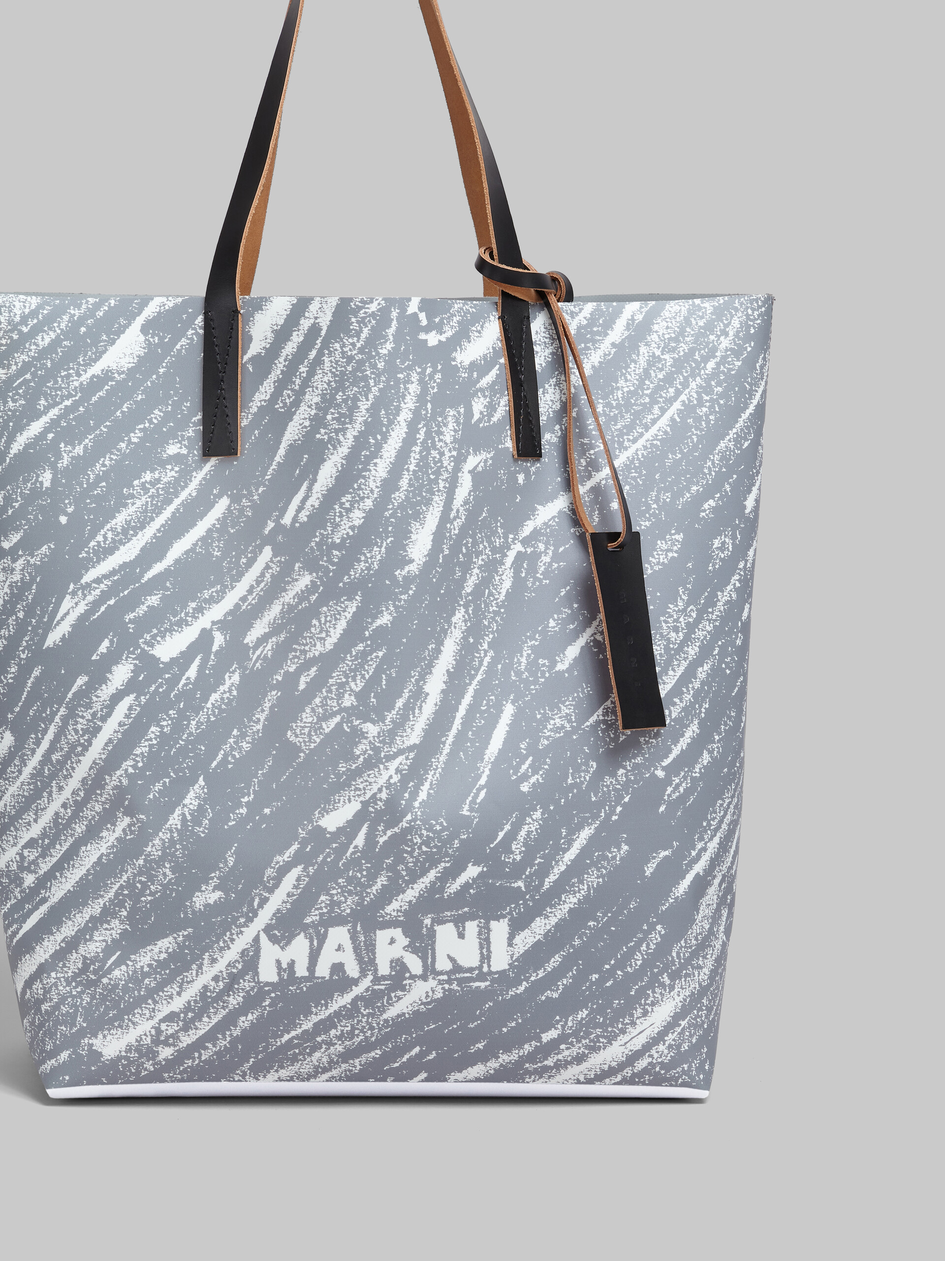 Tribeca tote bag with grey Crayon print - Shopping Bags - Image 4