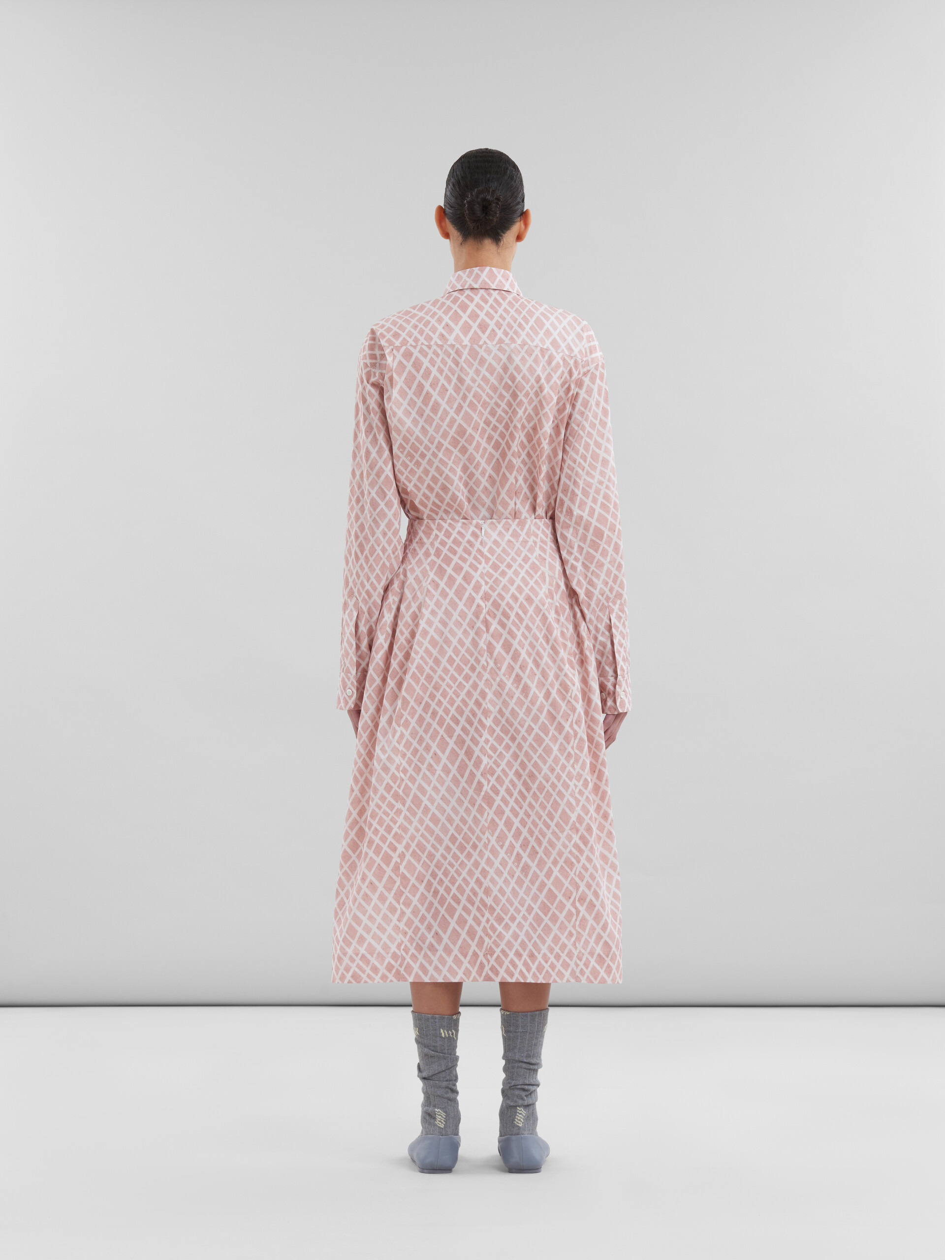 Pink poplin midi skirt with Landscapes print - Skirts - Image 3