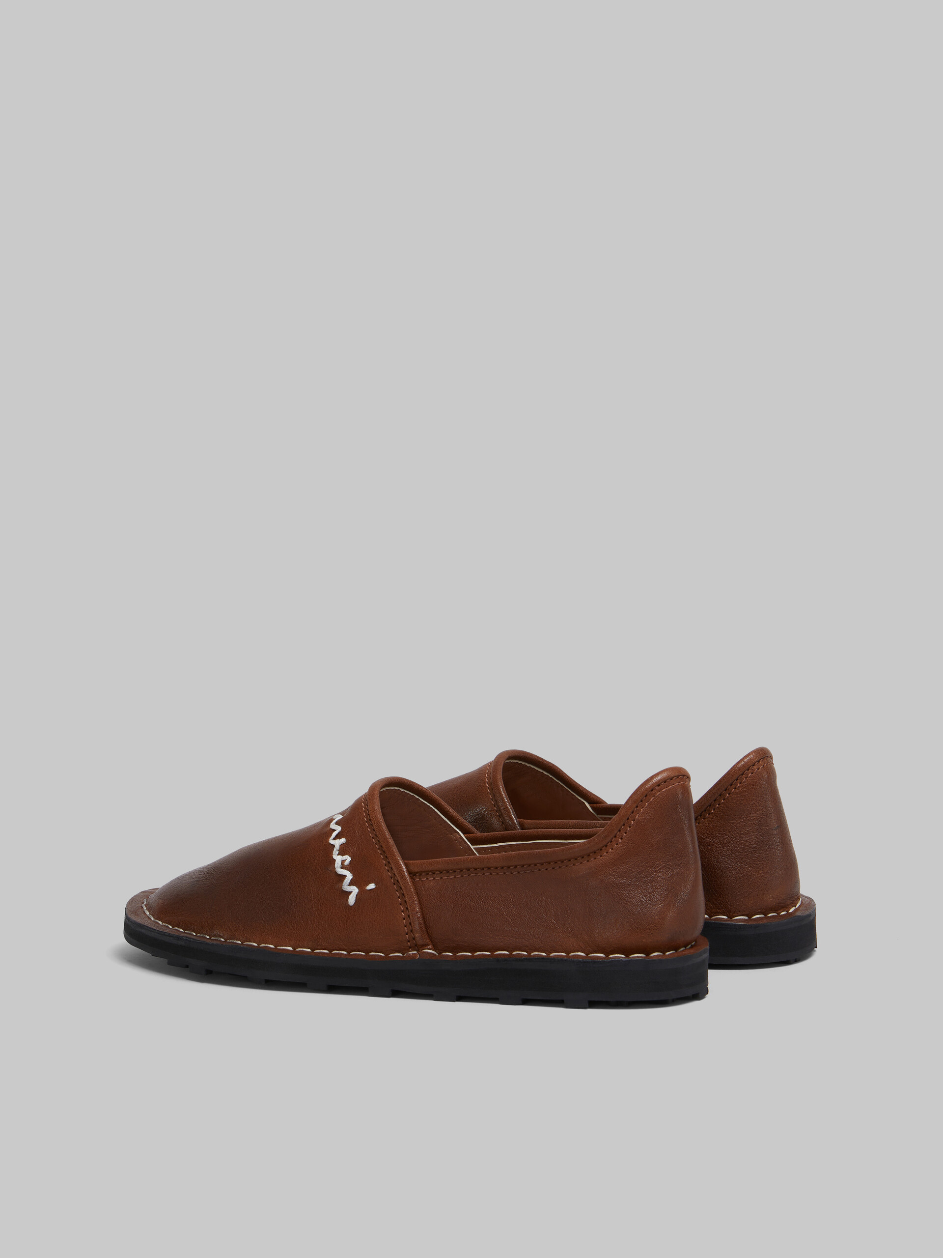 Blue leather slip-on loafer with Marni Symbol - Mocassin - Image 3