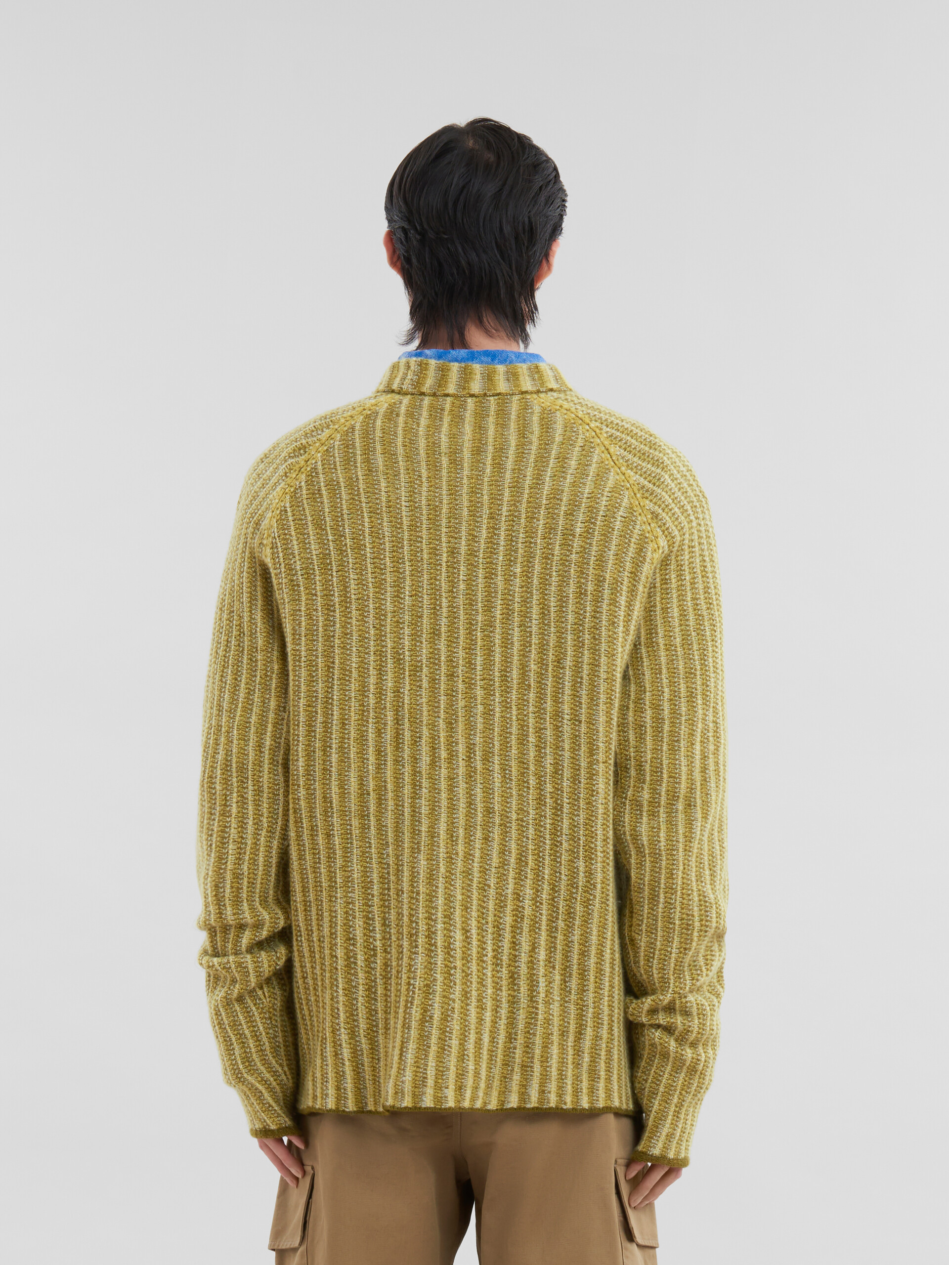 Green wool-cashmere jumper with dégradé stripes - Pullovers - Image 3