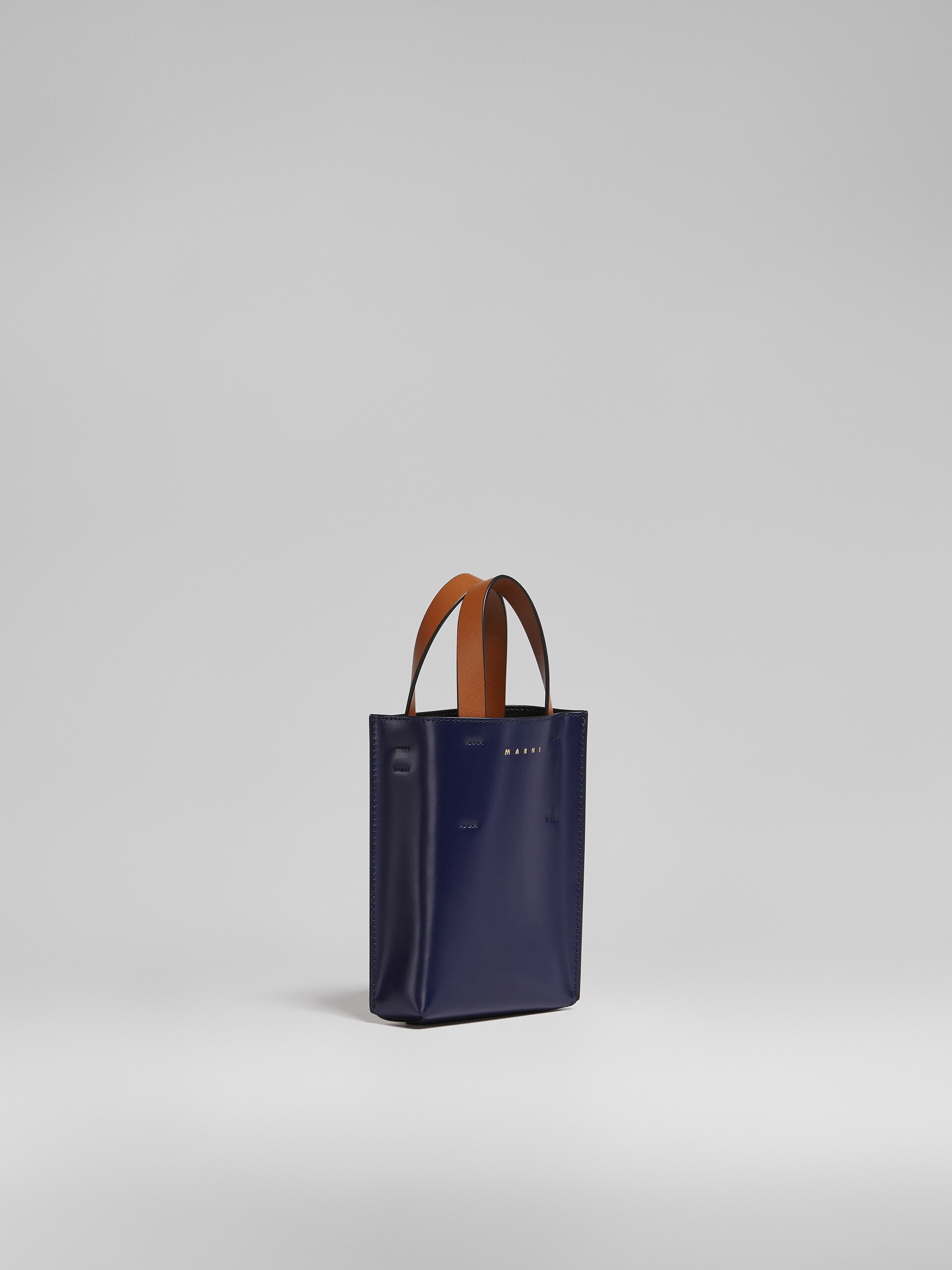 MUSEO bag nano in pelle blu e bianca - Borse shopping - Image 6