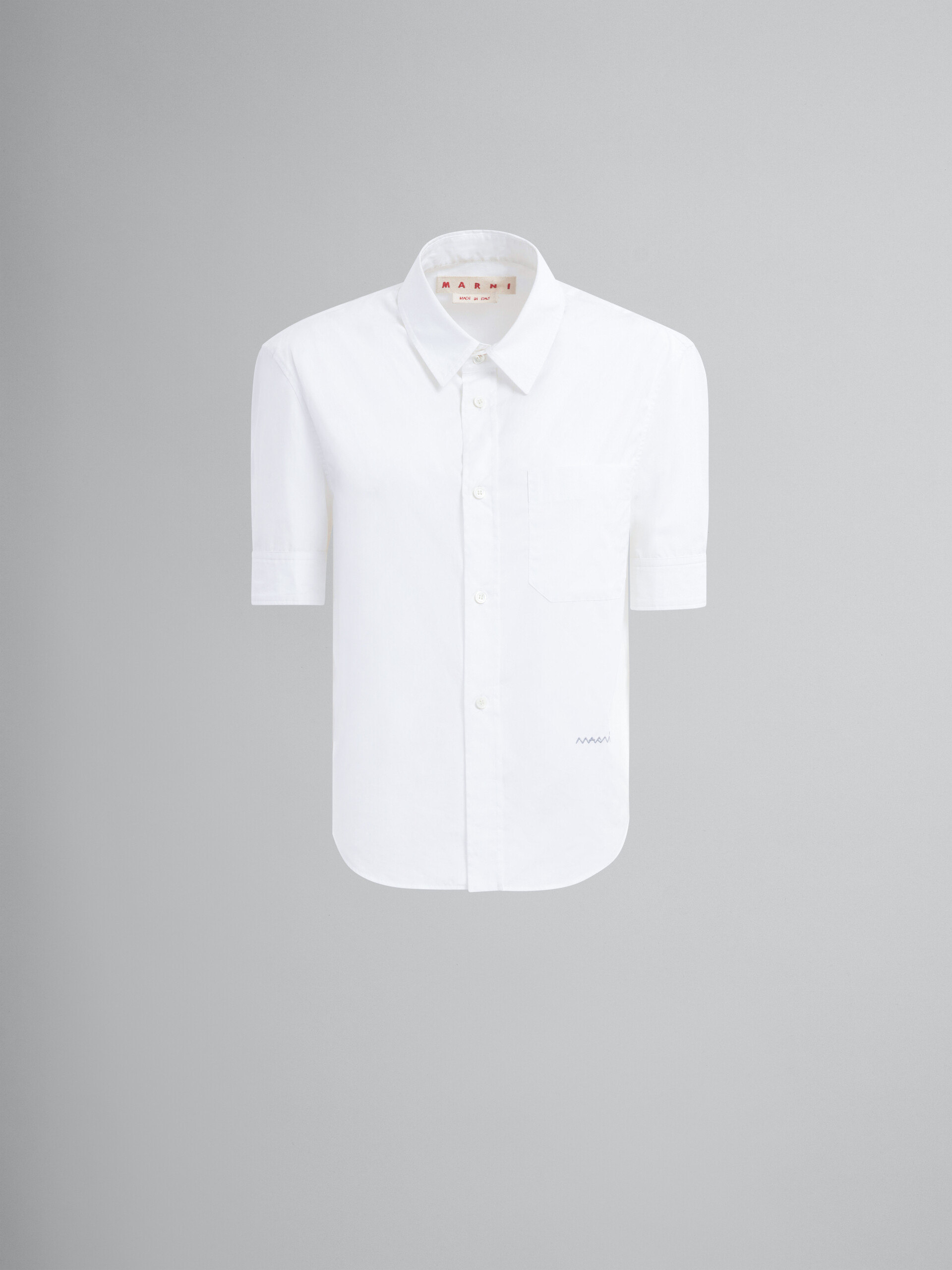 Short sleeved organic cotton shirt with Marni Symbol - Shirts - Image 1