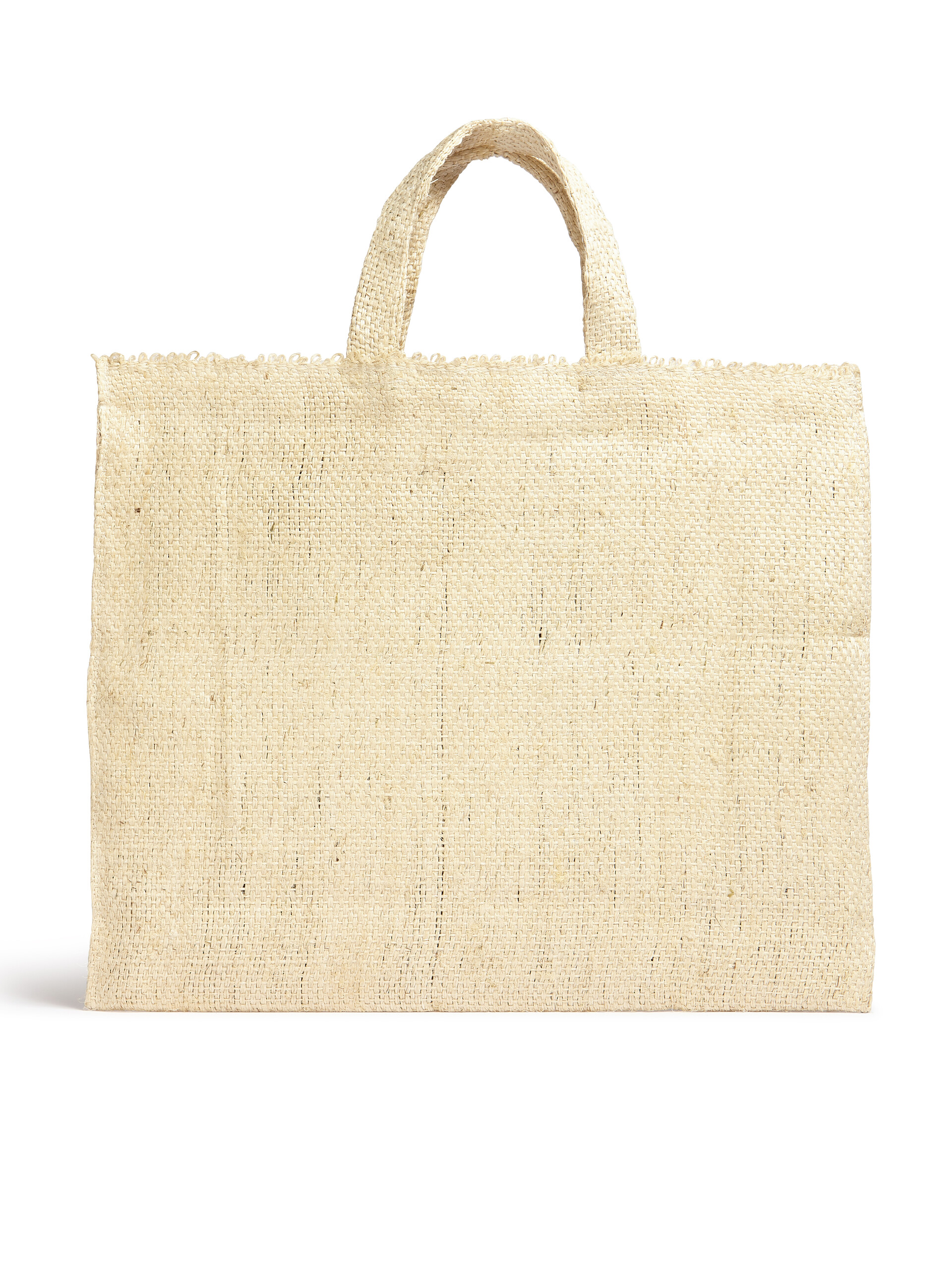 MARNI MARKET CANAPA large bag in black and orange natural fiber - Shopping Bags - Image 3