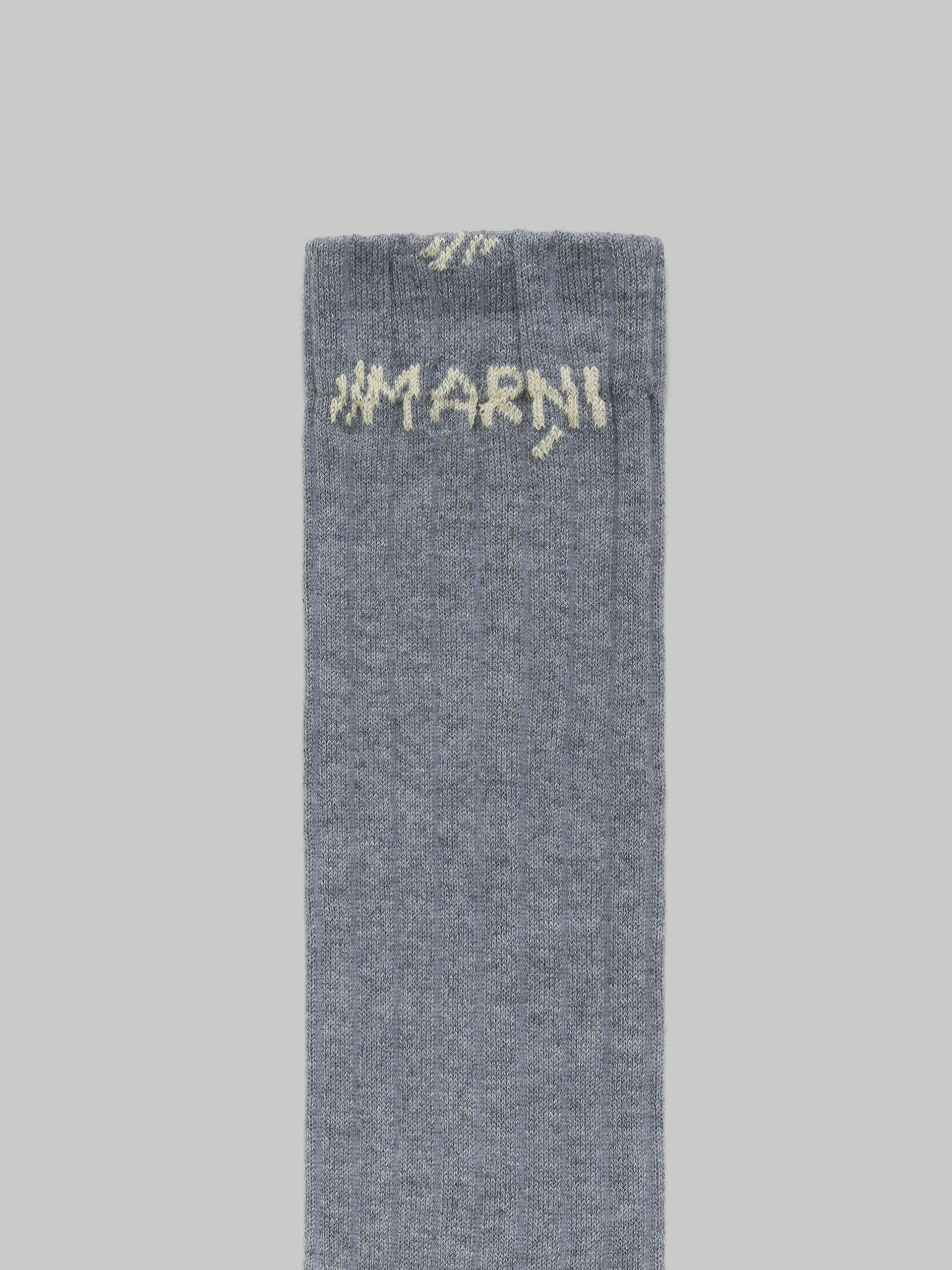 Light blue ribbed cotton socks with Marni Mending - Socks - Image 3