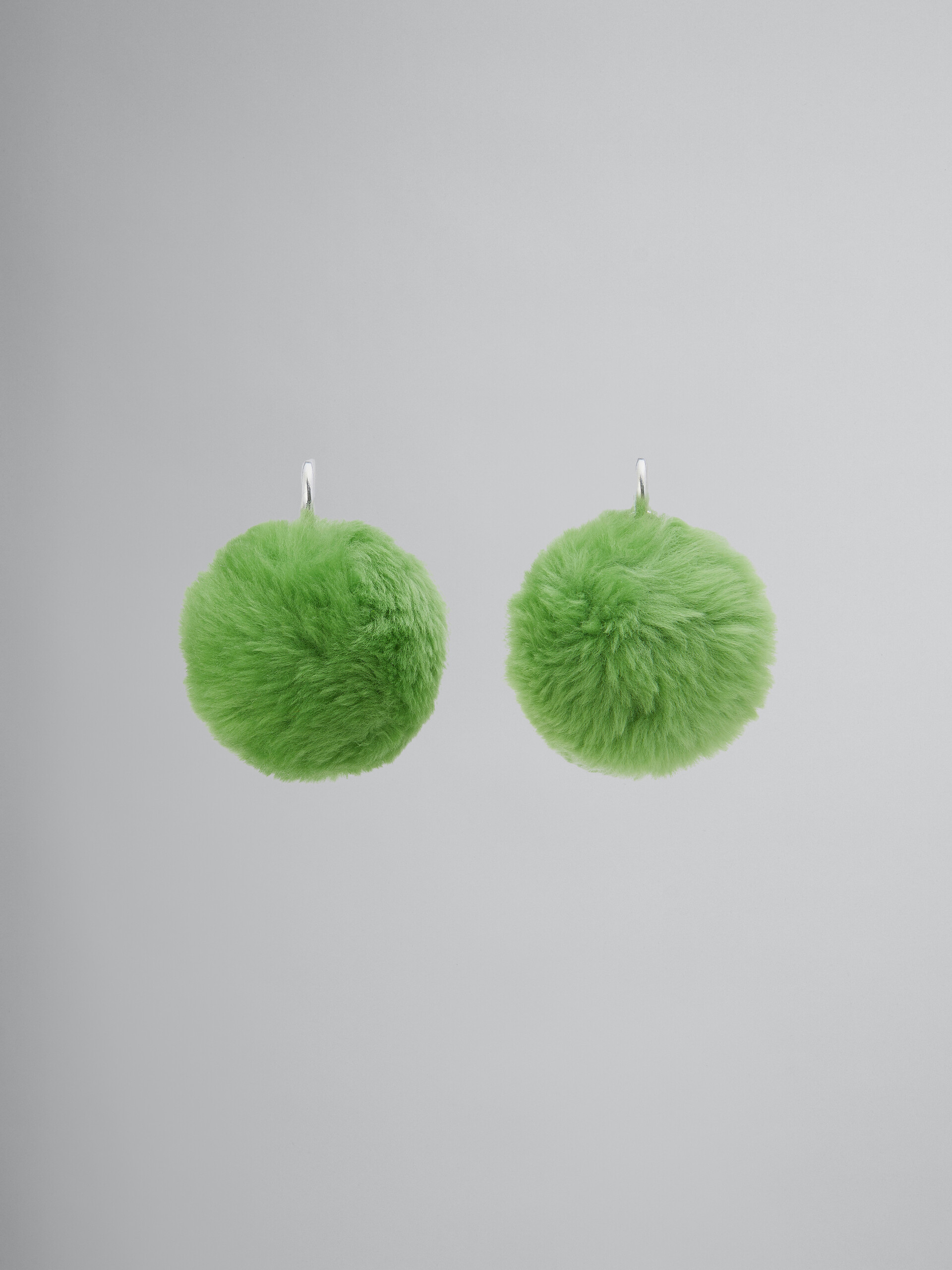 Purple fluffy pom-pom earrings - Earrings - Image 1