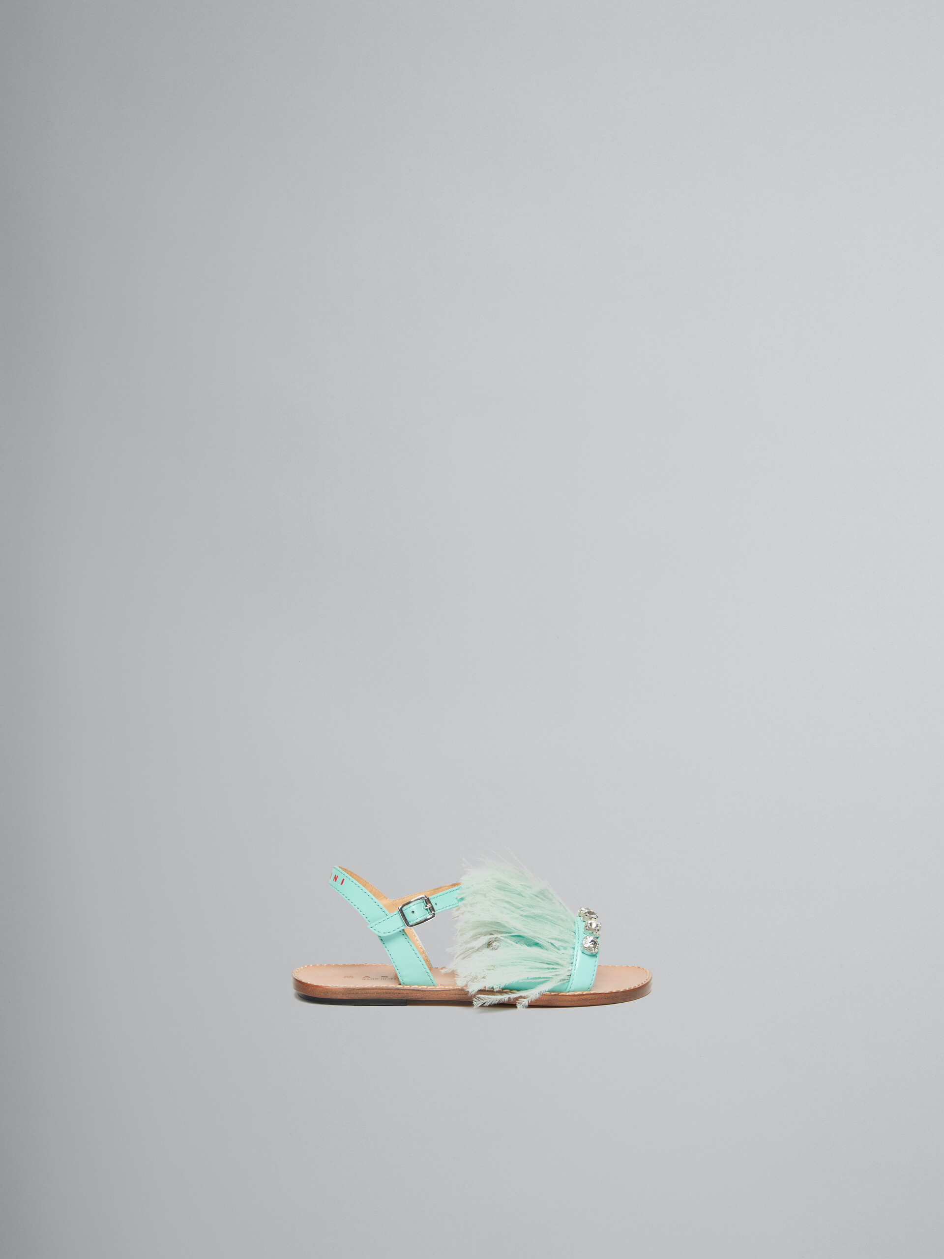 Sandales Marabou à plume turquoise - ENFANT - Image 1