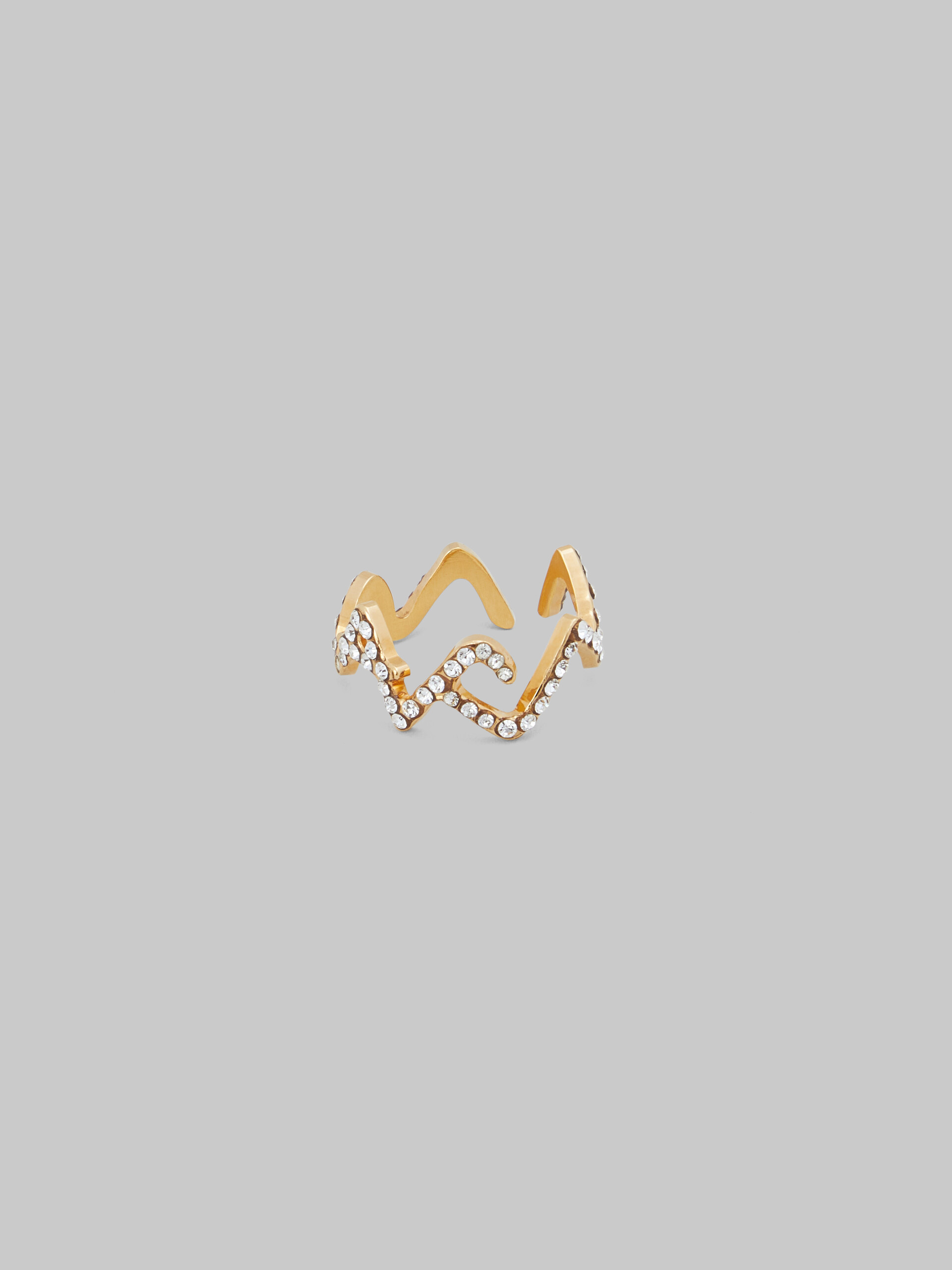 Gold Marni Symbol ring with rhinestones - Rings - Image 4