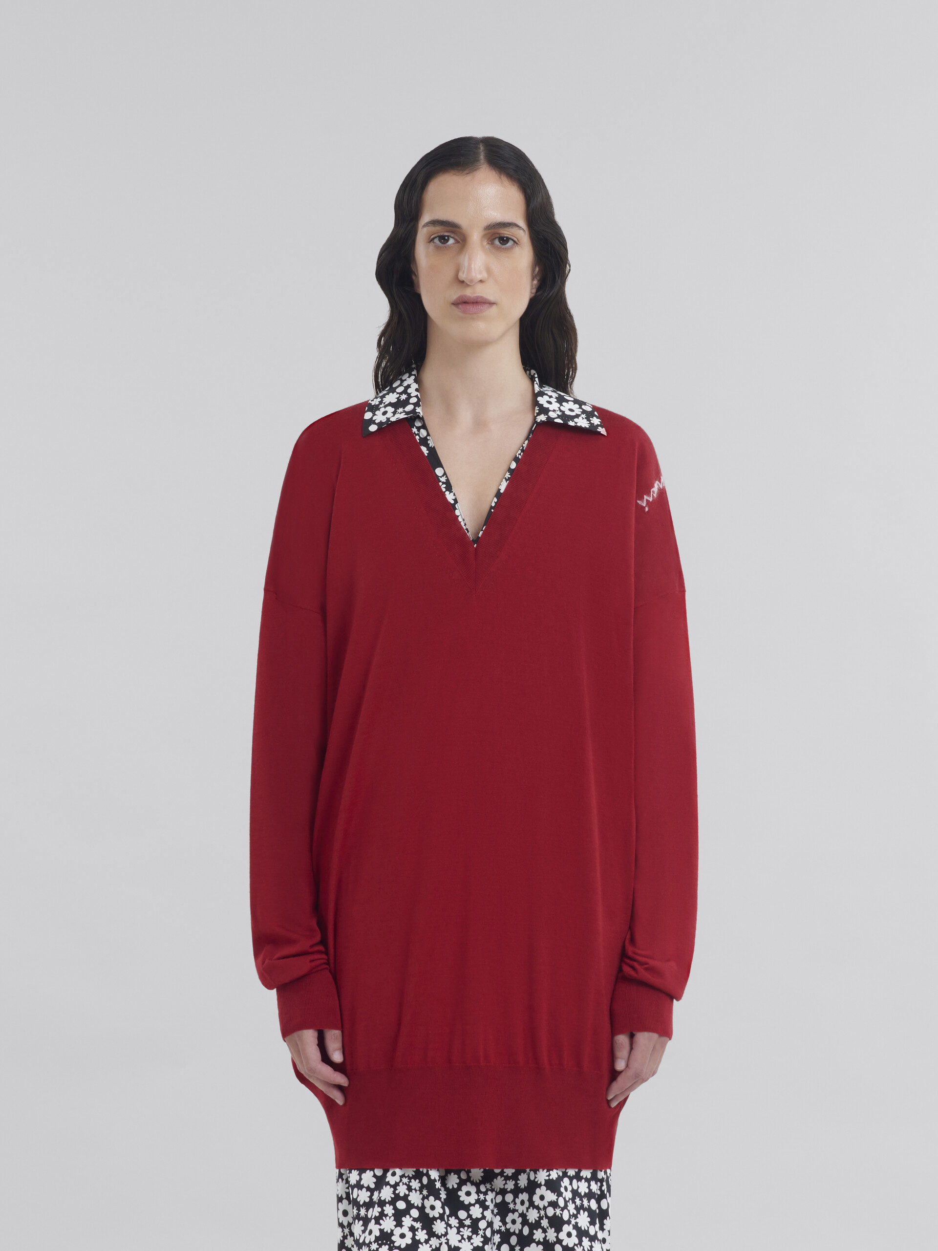 Oversize silk and wool blend jumper with Marni Symbol - Pullovers - Image 2