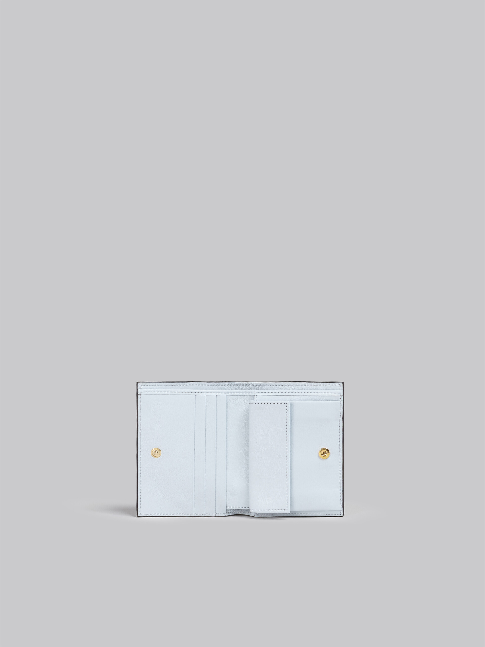 Zweifache Faltbrieftasche aus Leder in Grau und Schwarz - Brieftaschen - Image 2